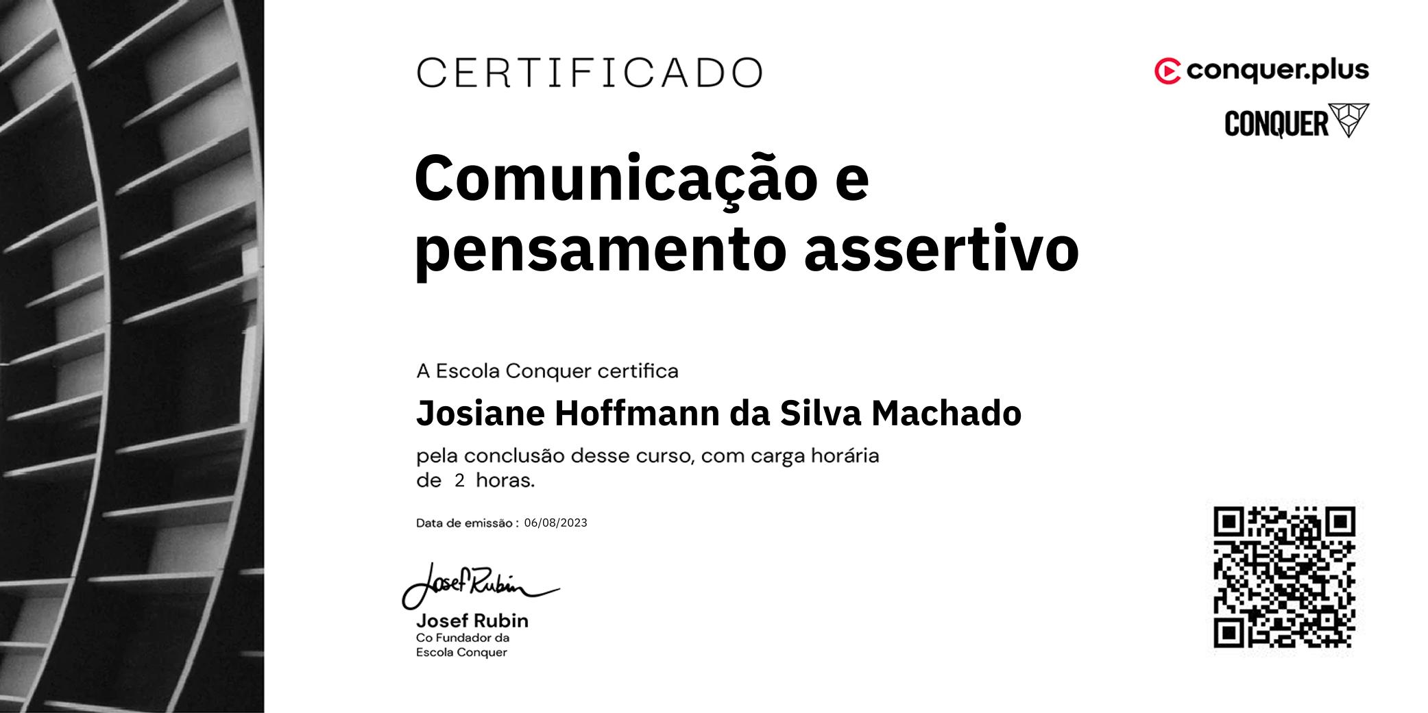 Certificado de Comunicação e pensamento assertivo