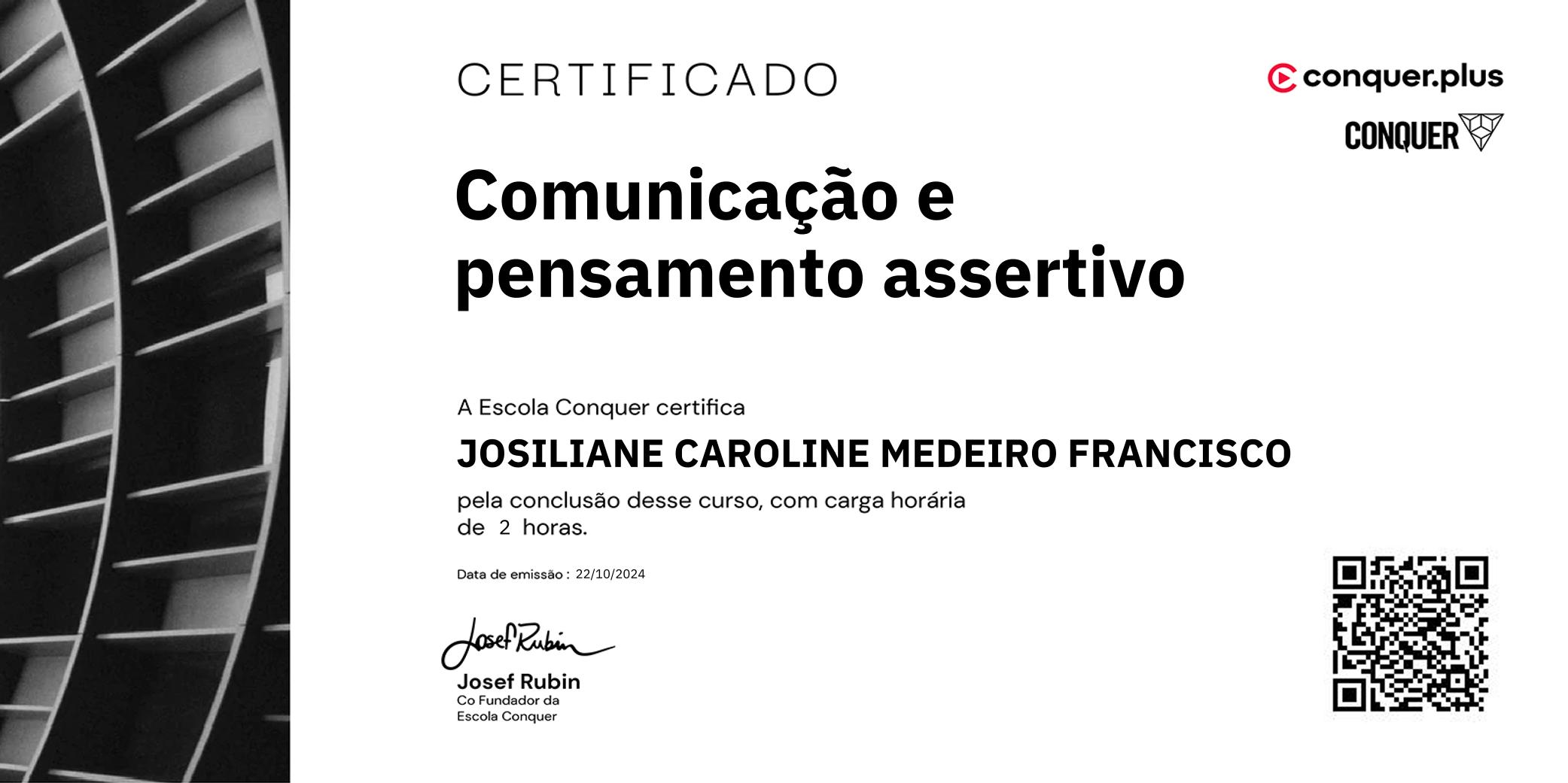 Certificado de Comunicação e pensamento assertivo