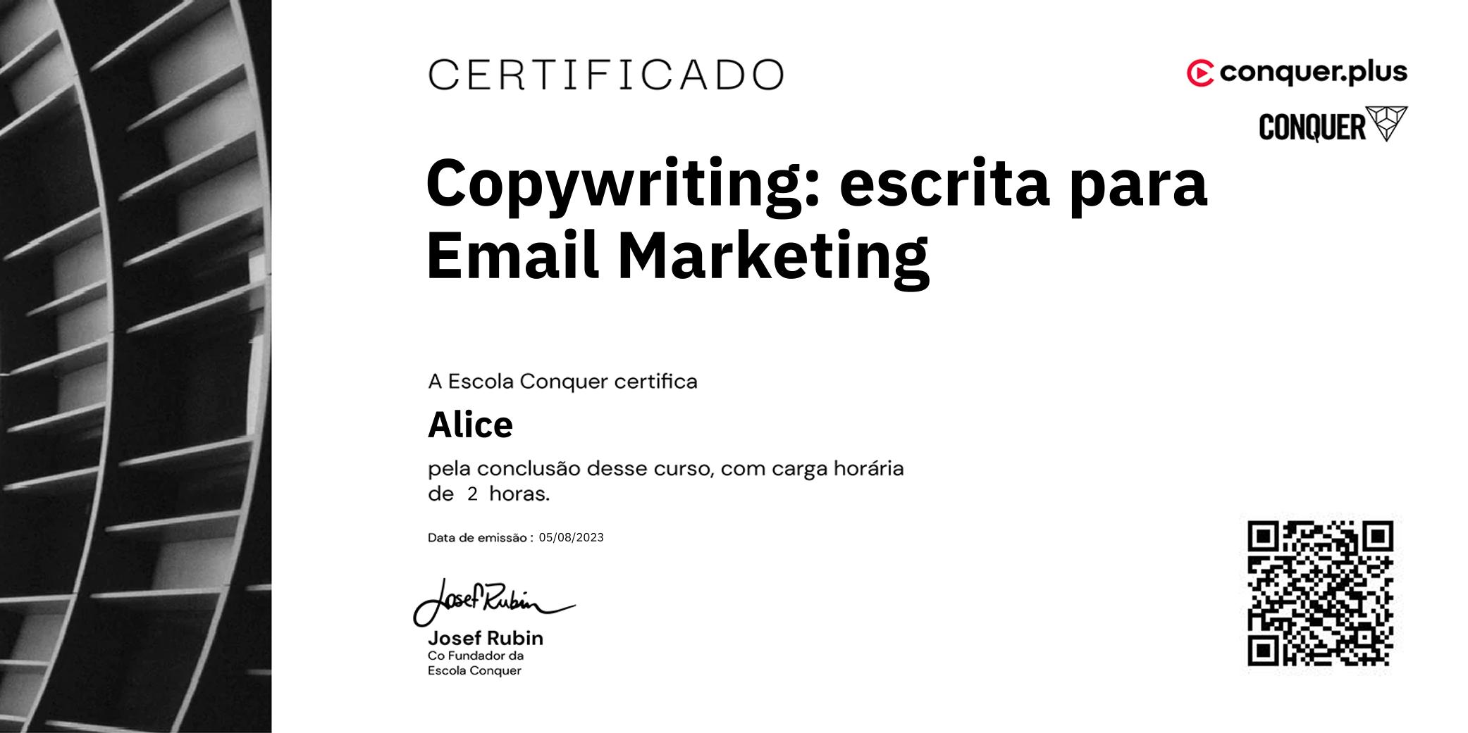 Certificado de Copywriting: escrita para Email Marketing