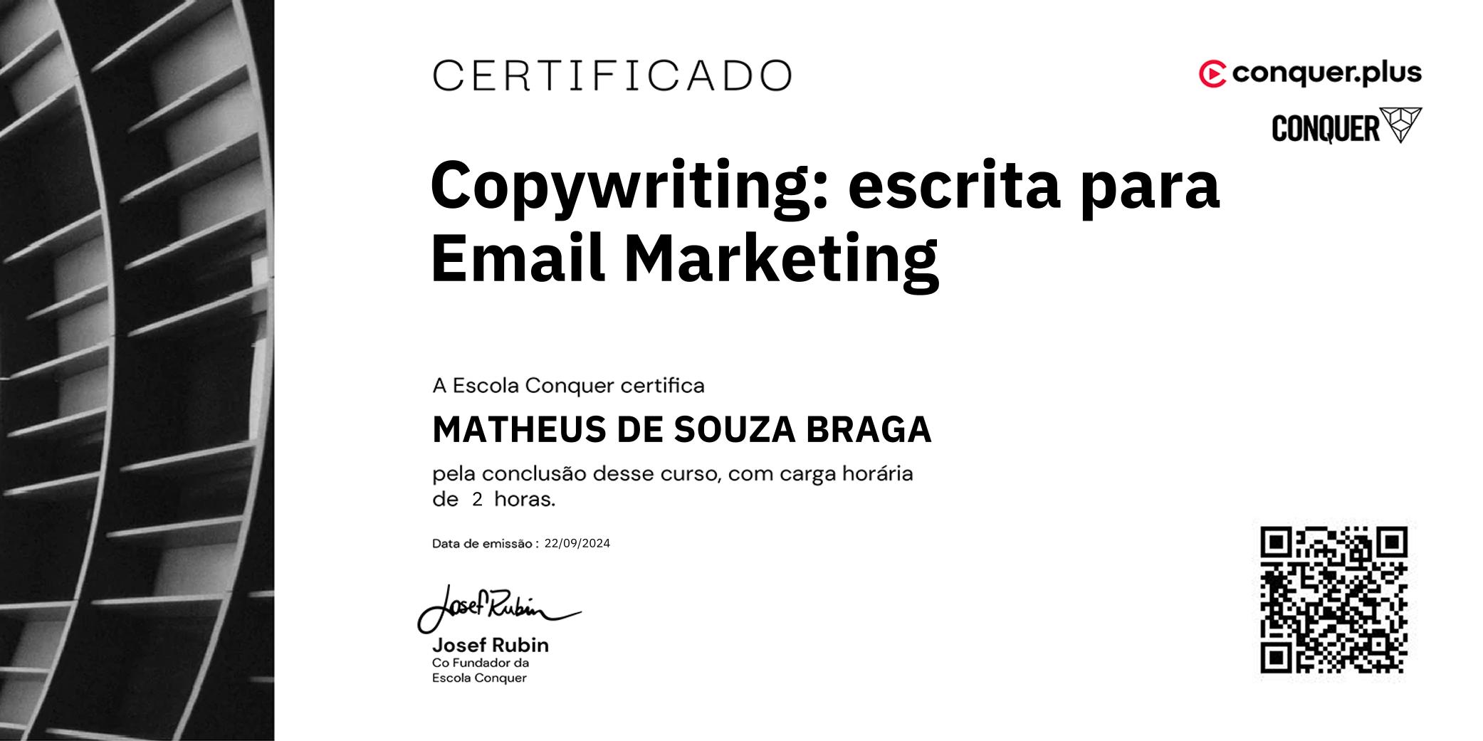 Certificado de Copywriting: escrita para Email Marketing