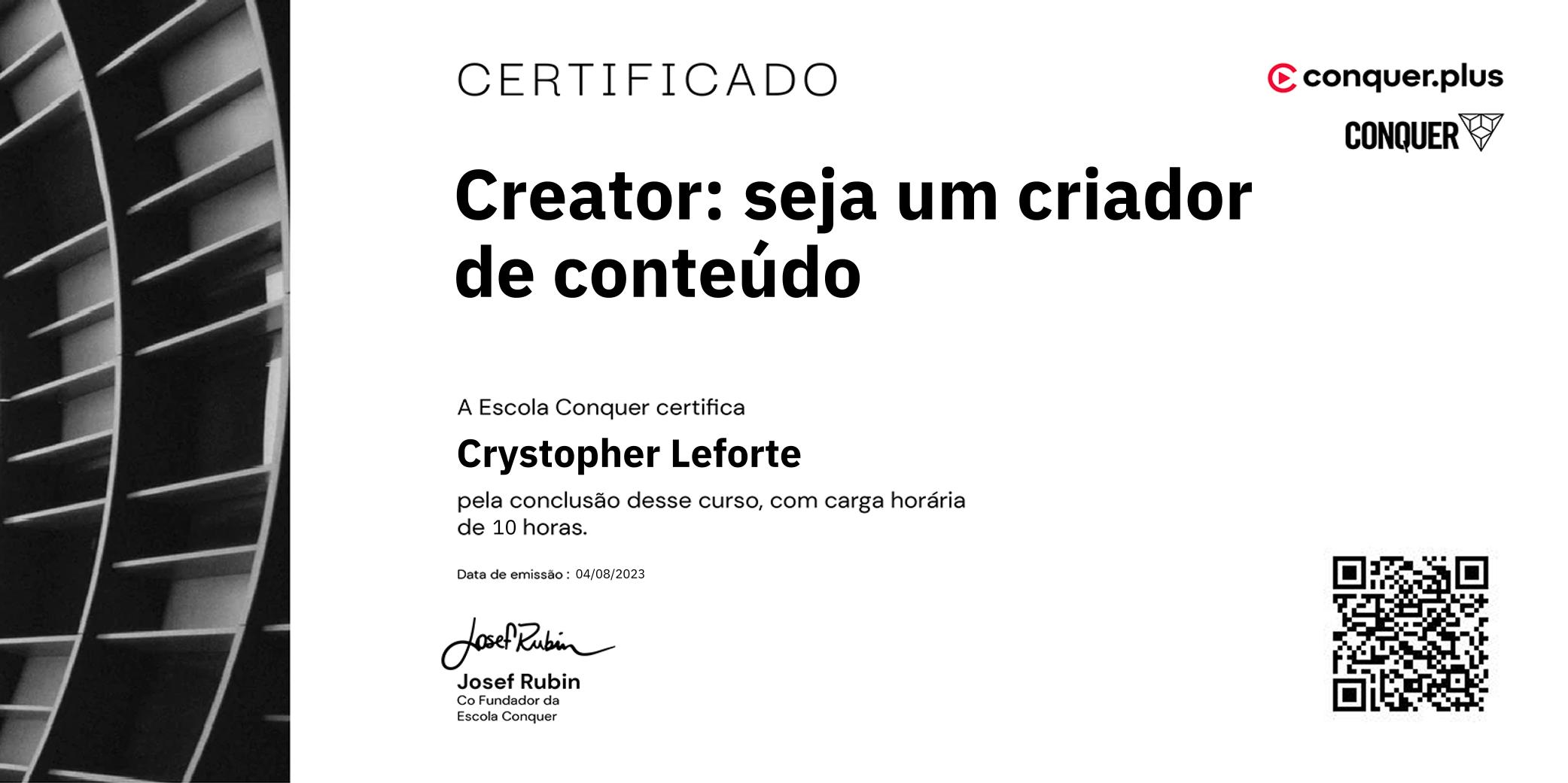 Certificado de Creator: seja um criador de conteúdo