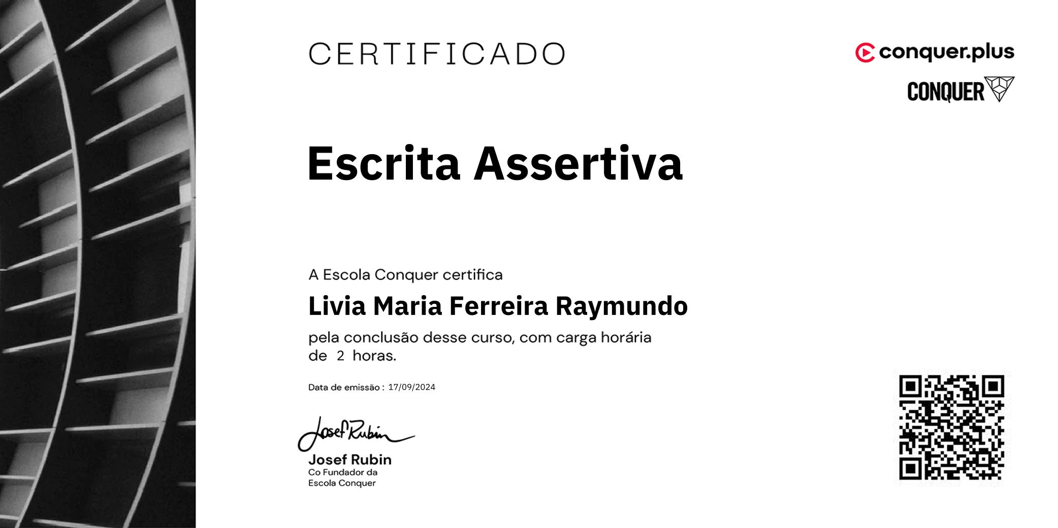 Certificado de Escrita Assertiva