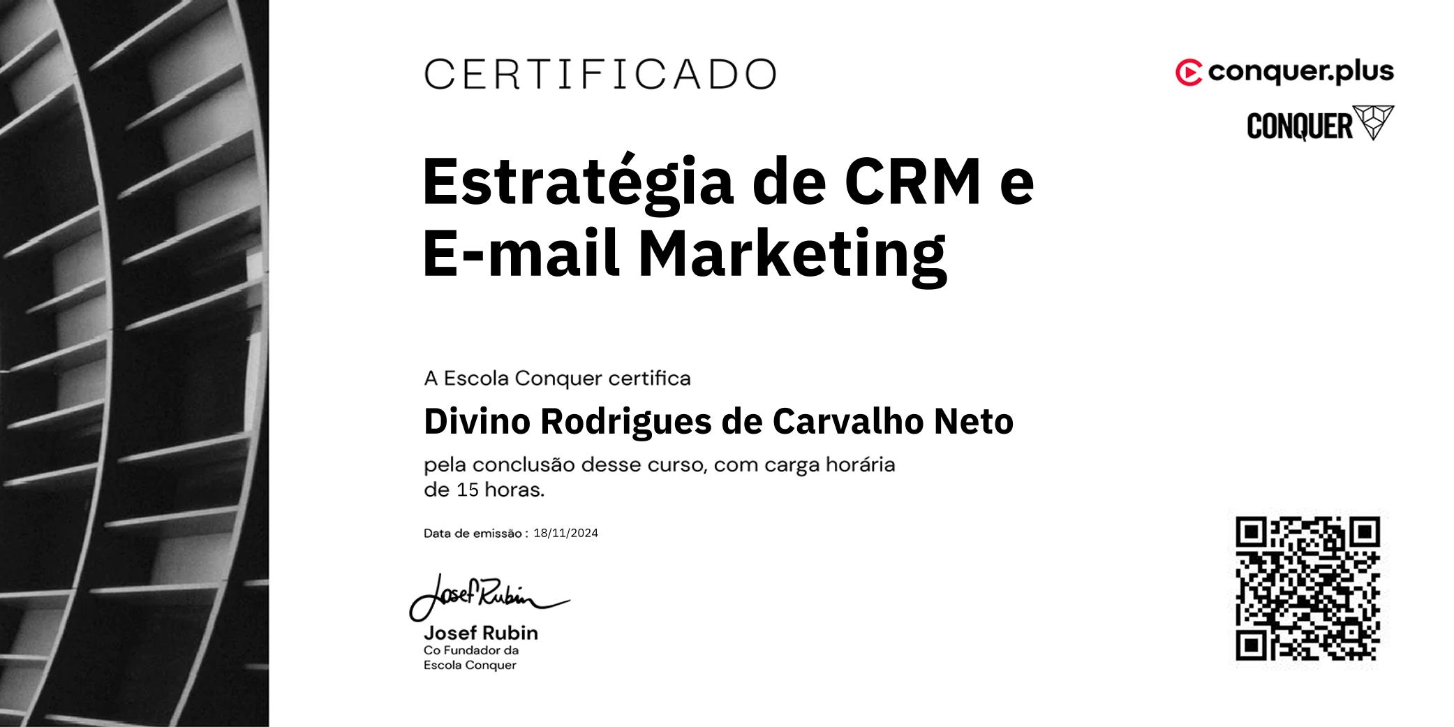 Certificado de Estratégia de CRM e E-mail Marketing
