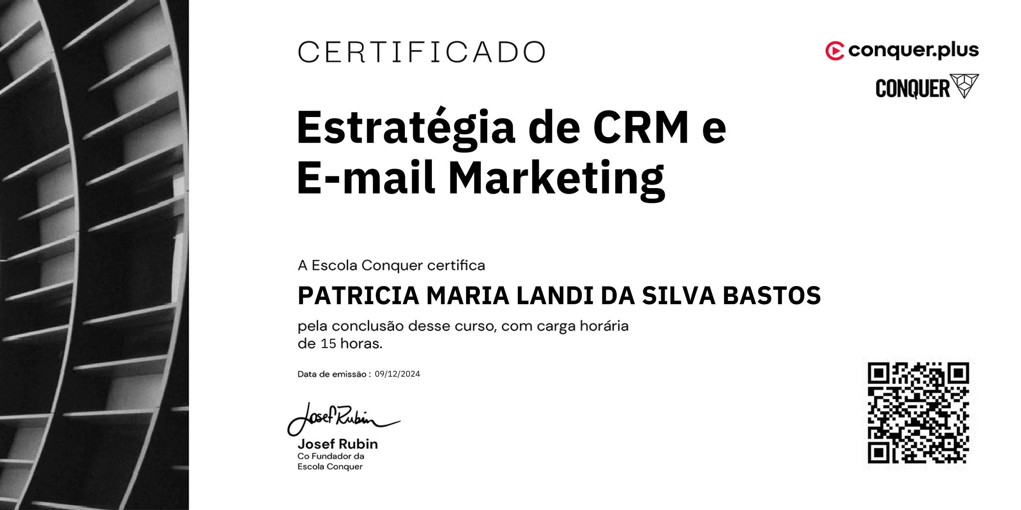 Certificado de Estratégia de CRM e E-mail Marketing