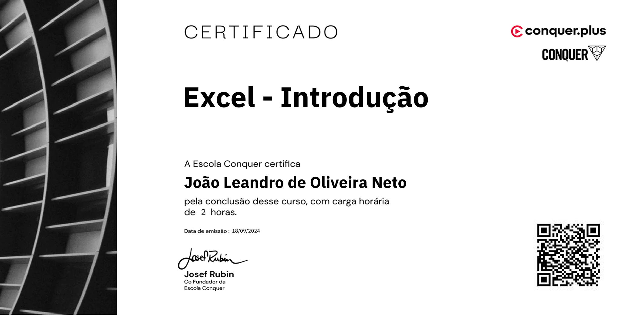 Certificado de Excel - Introdução