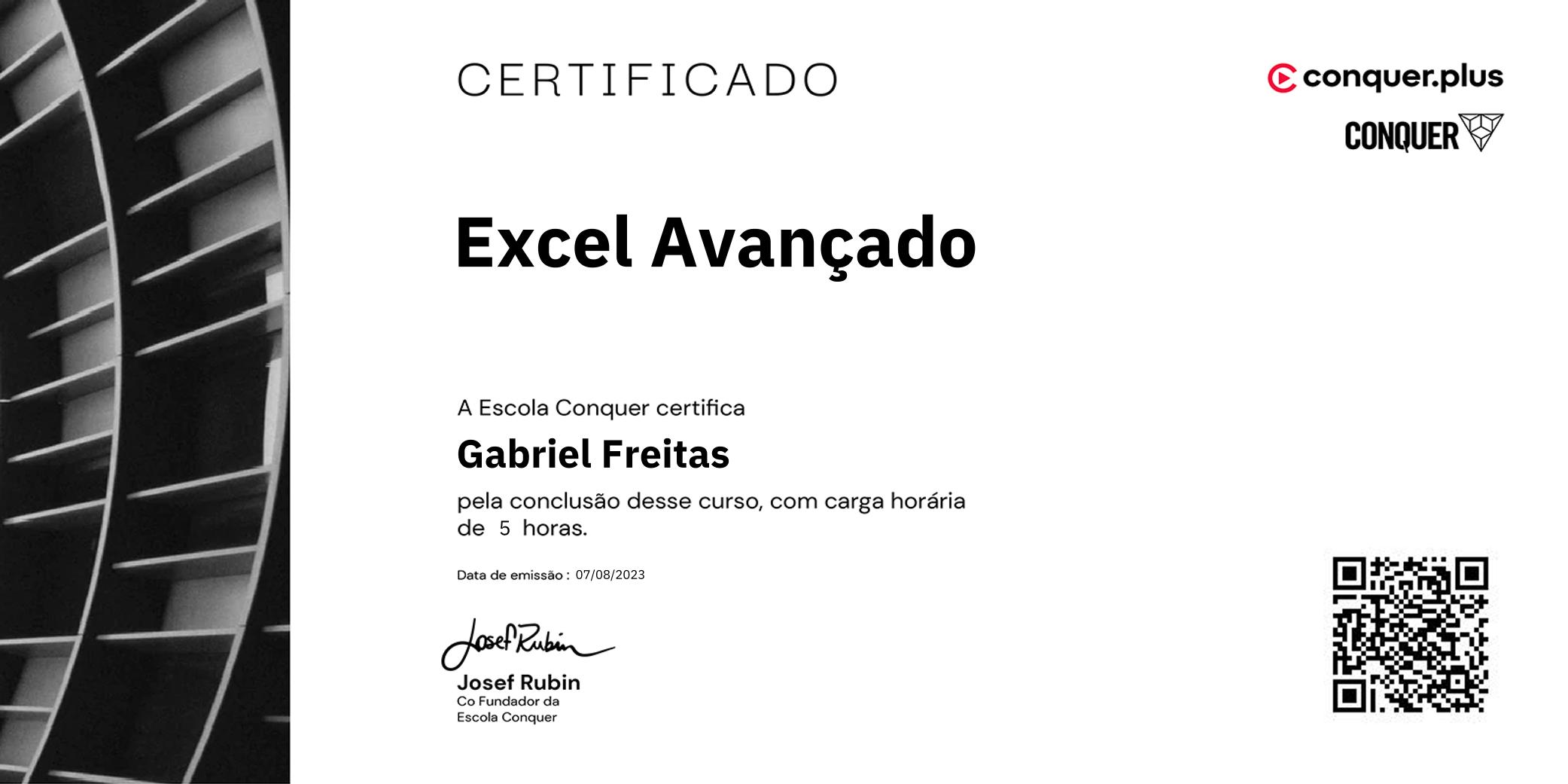 Certificado de Excel Avançado