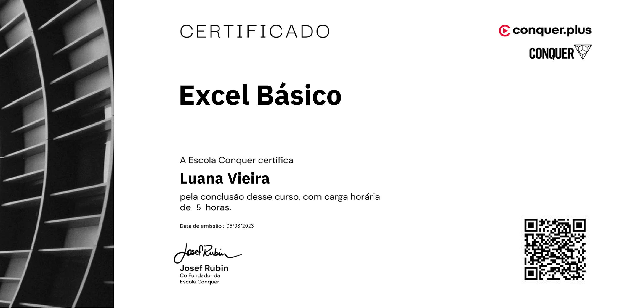 Certificado de Excel Básico