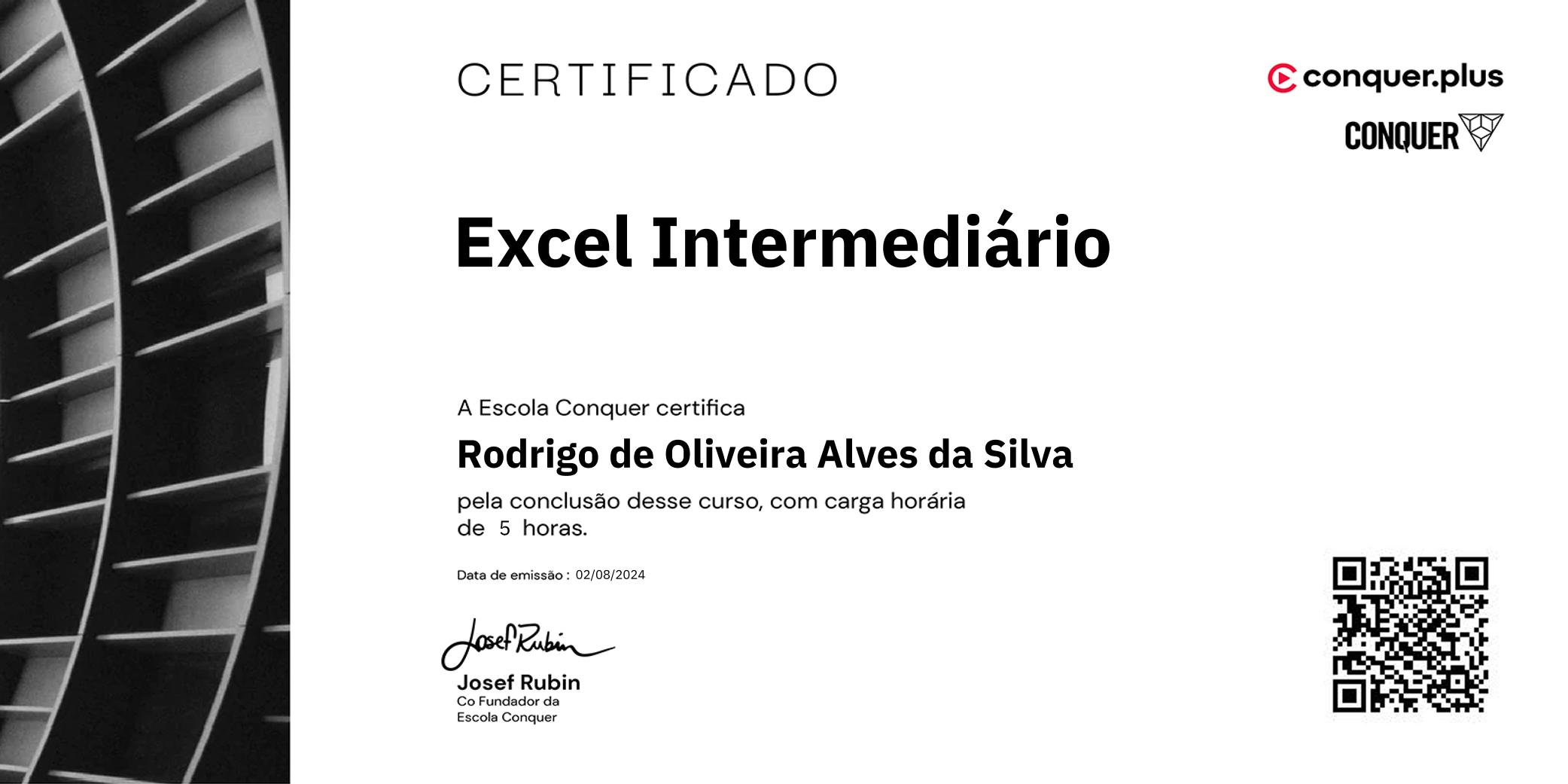 Certificado de Excel Intermediário