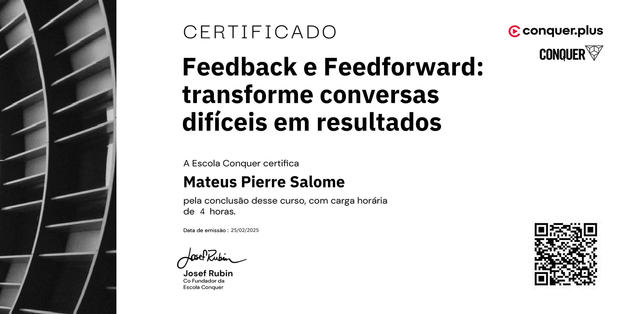 Certificado de Feedback e Feedforward: transforme conversas difíceis em resultados
