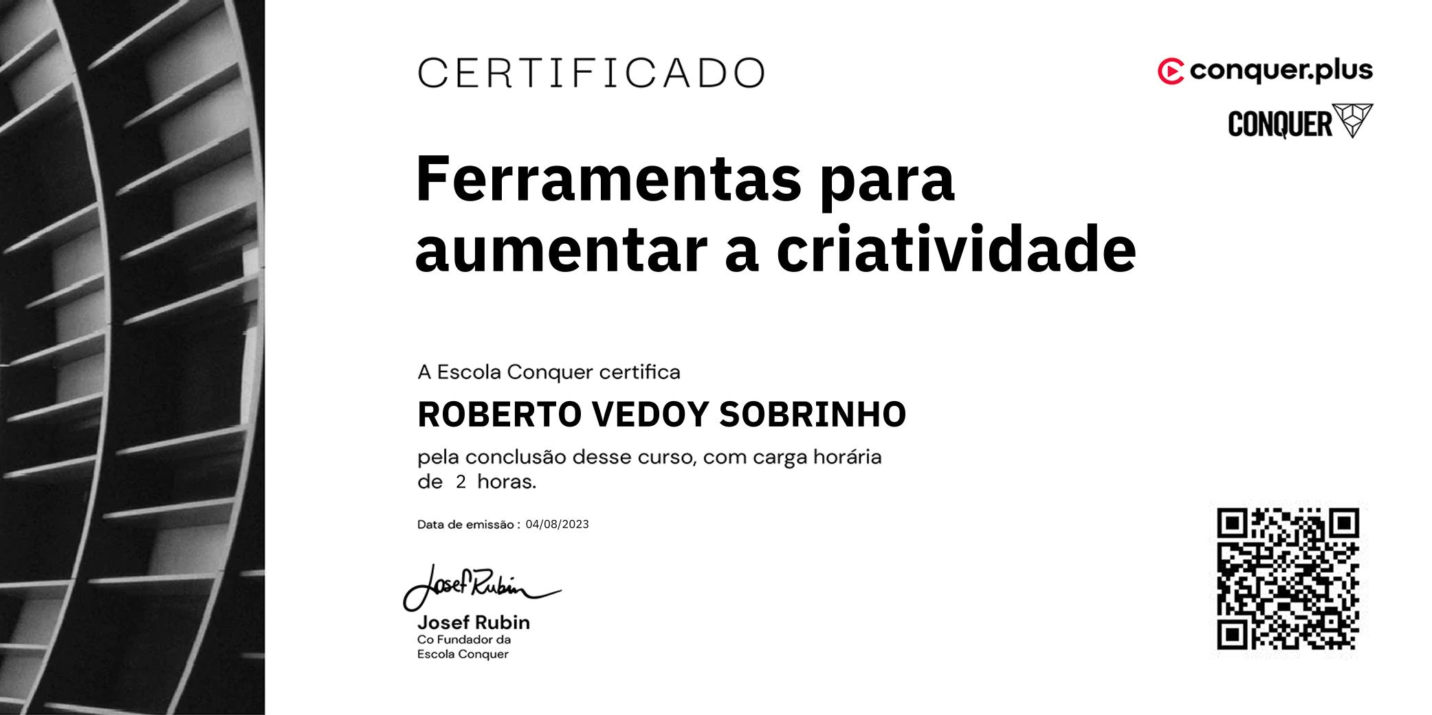 Certificado de Ferramentas para aumentar a criatividade