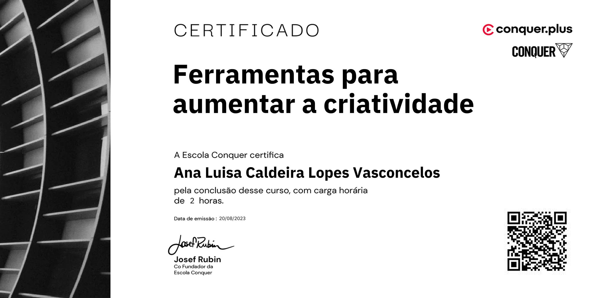 Certificado de Ferramentas para aumentar a criatividade
