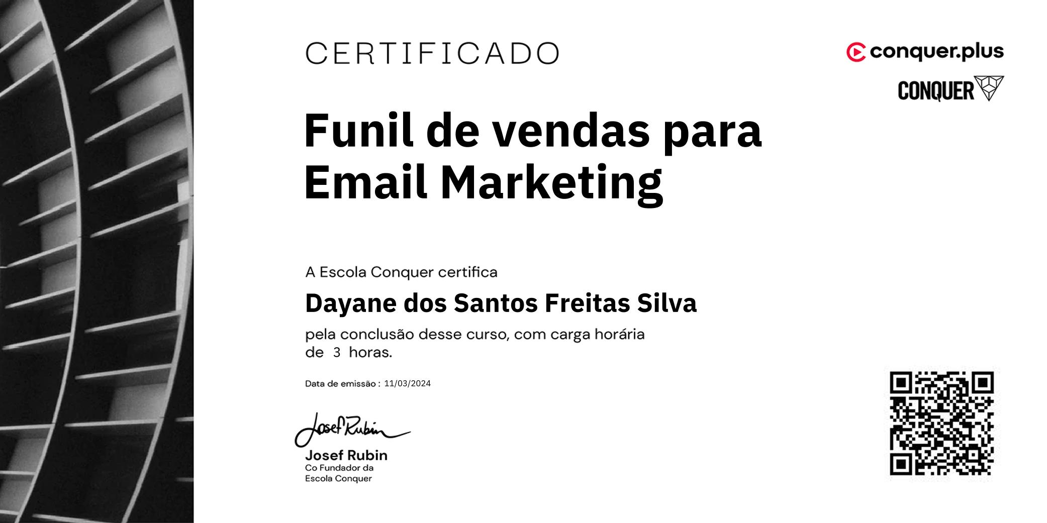 Certificado de Funil de vendas para Email Marketing