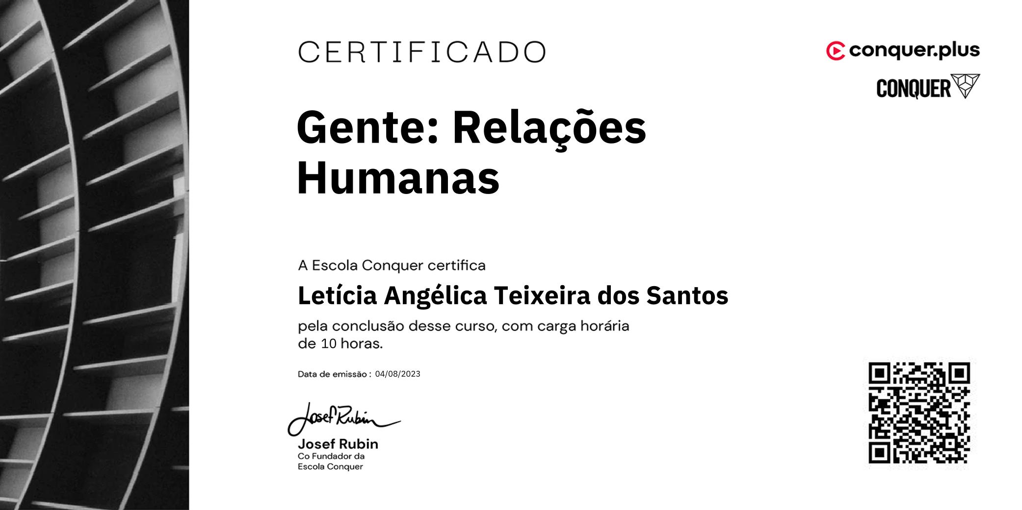 Certificado de Gente: Relações Humanas