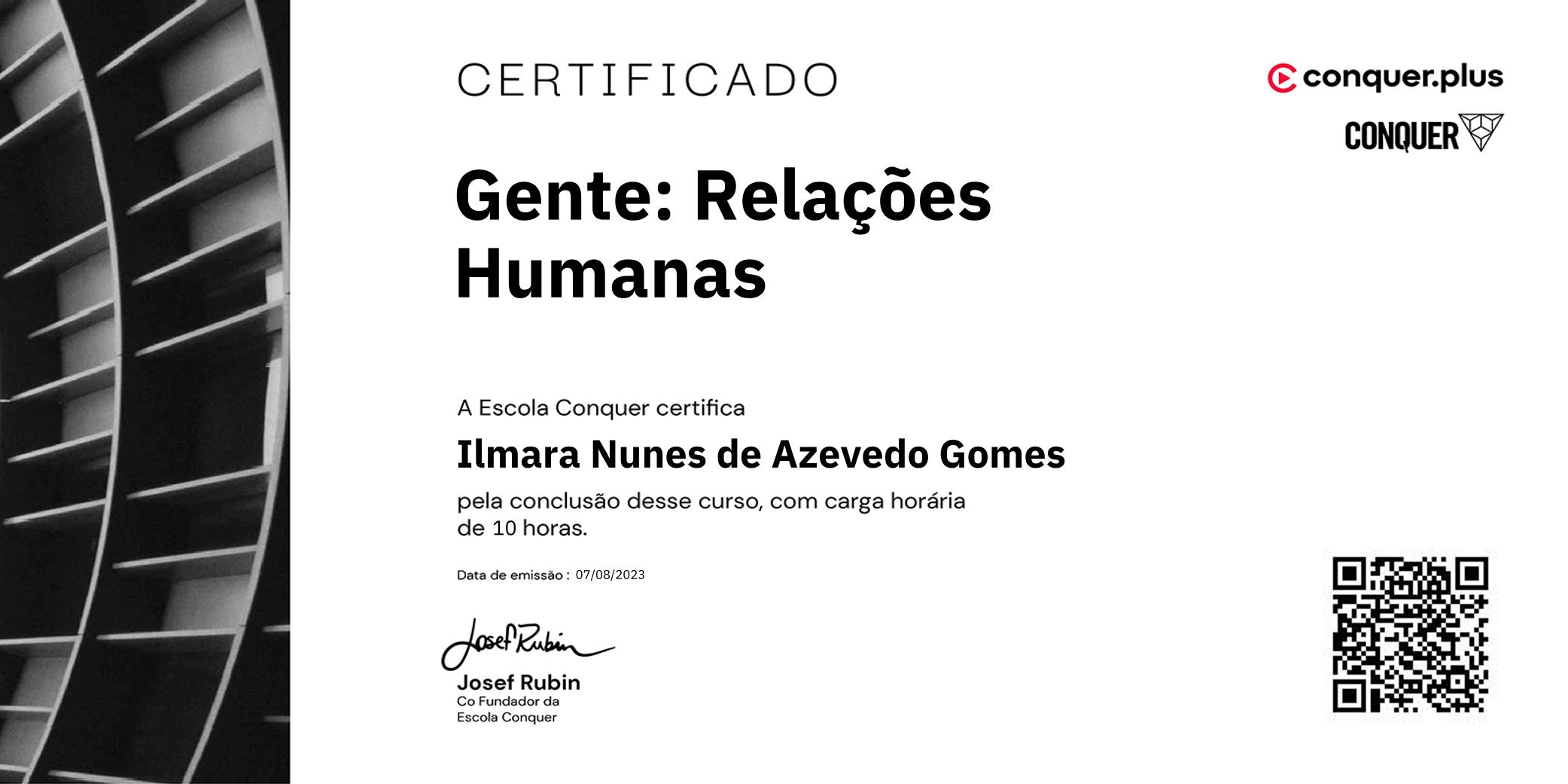 Certificado de Gente: Relações Humanas