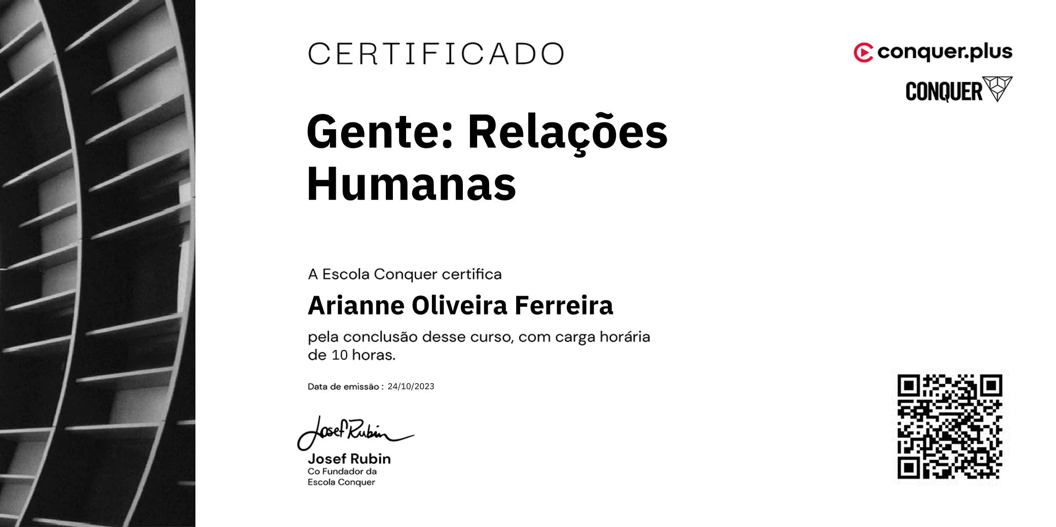 Certificado de Gente: Relações Humanas