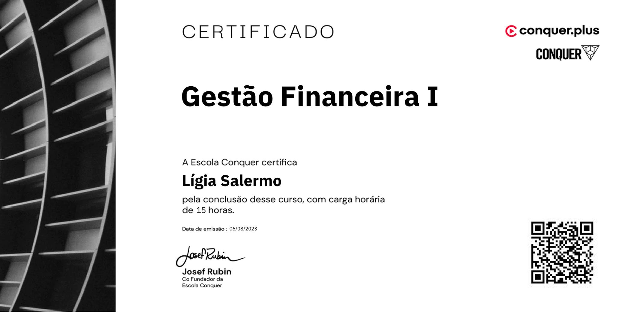 Certificado de Gestão Financeira I