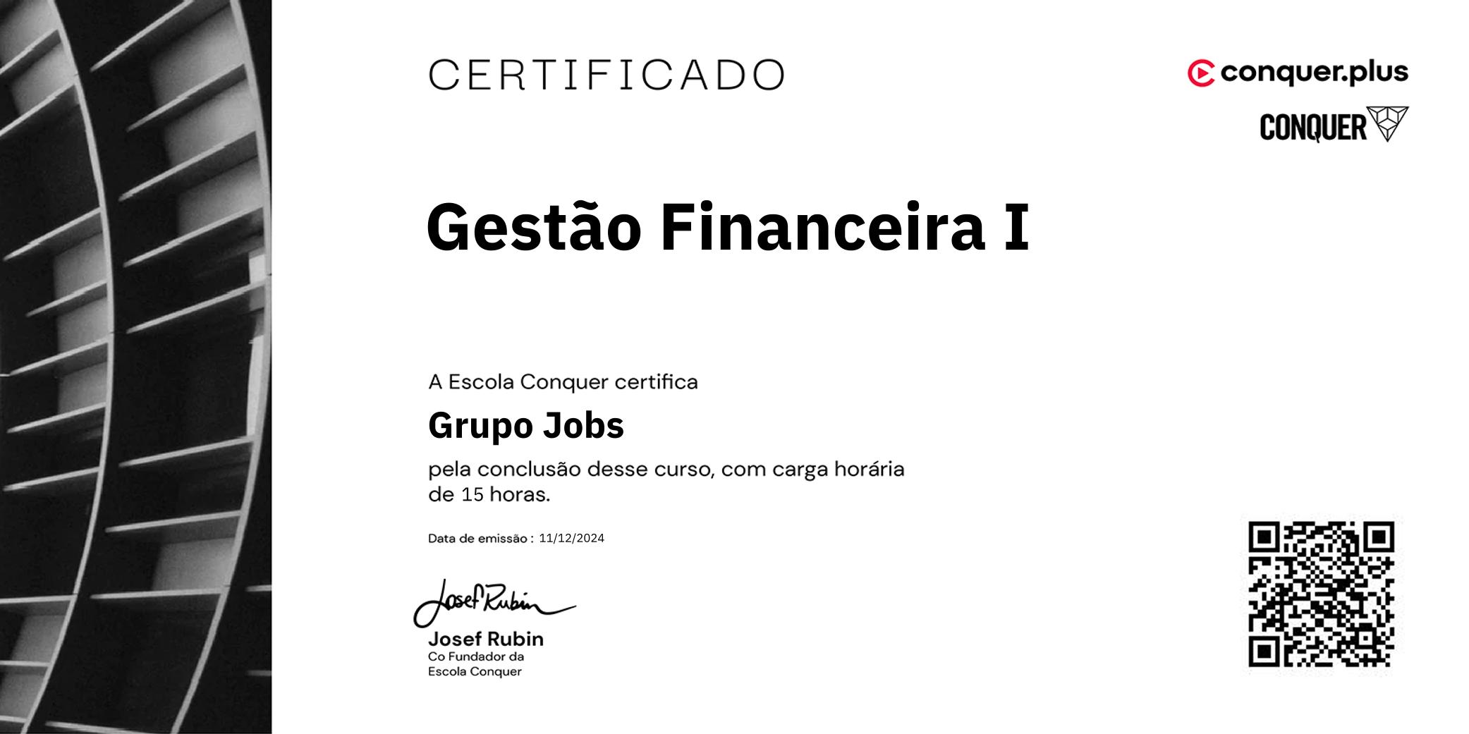 Certificado de Gestão Financeira I