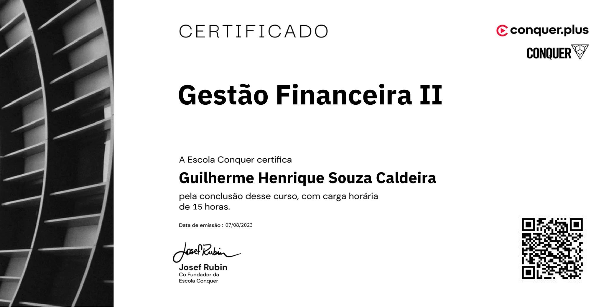 Certificado de Gestão Financeira II