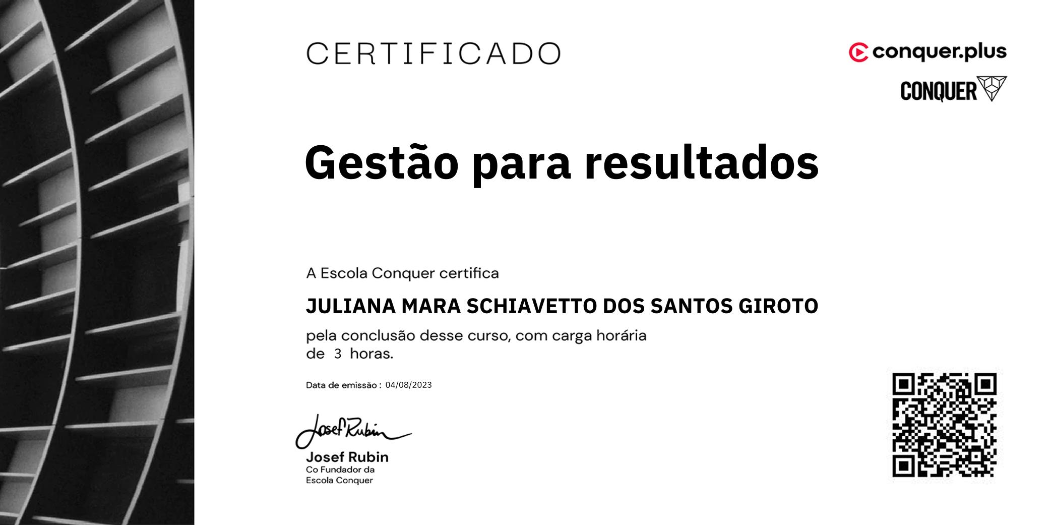 Certificado de Gestão para resultados