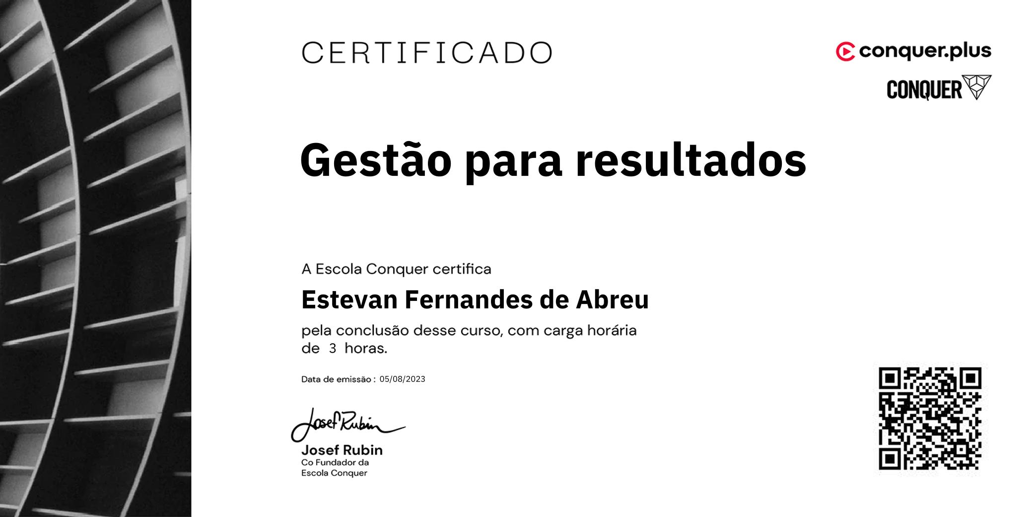 Certificado de Gestão para resultados