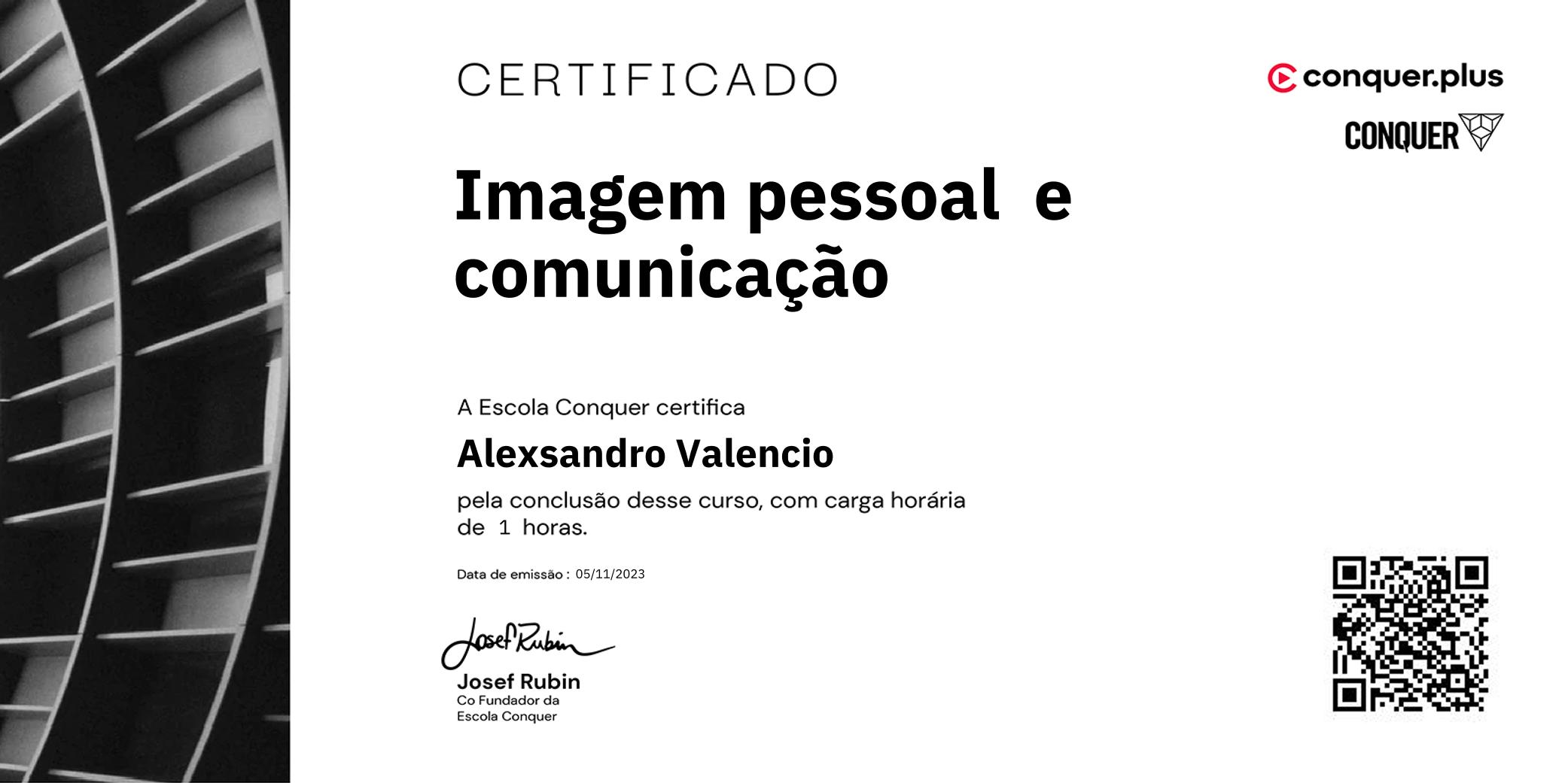 Certificado de Imagem pessoal  e comunicação