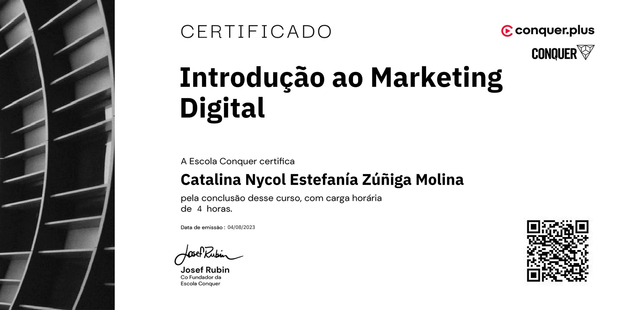 Certificado de Introdução ao Marketing Digital