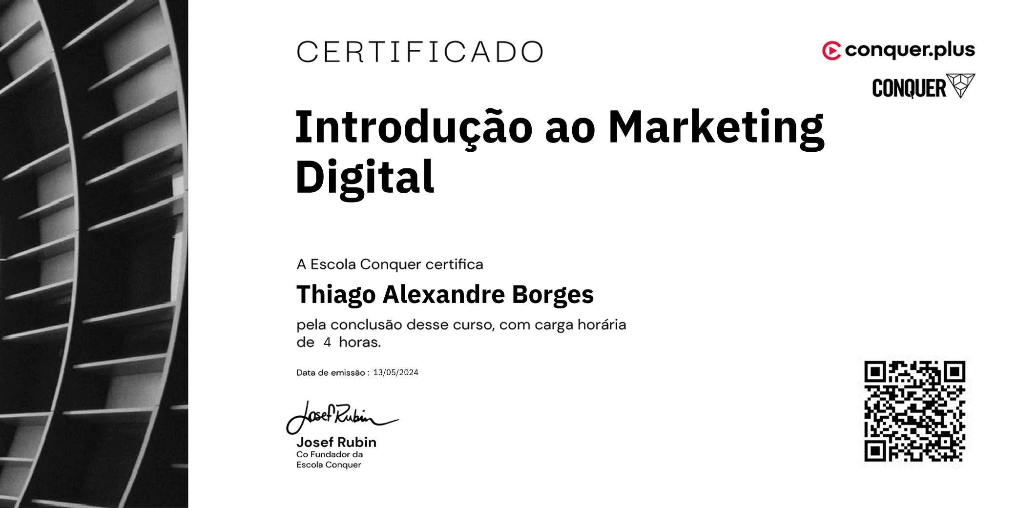 Certificado de Introdução ao Marketing Digital