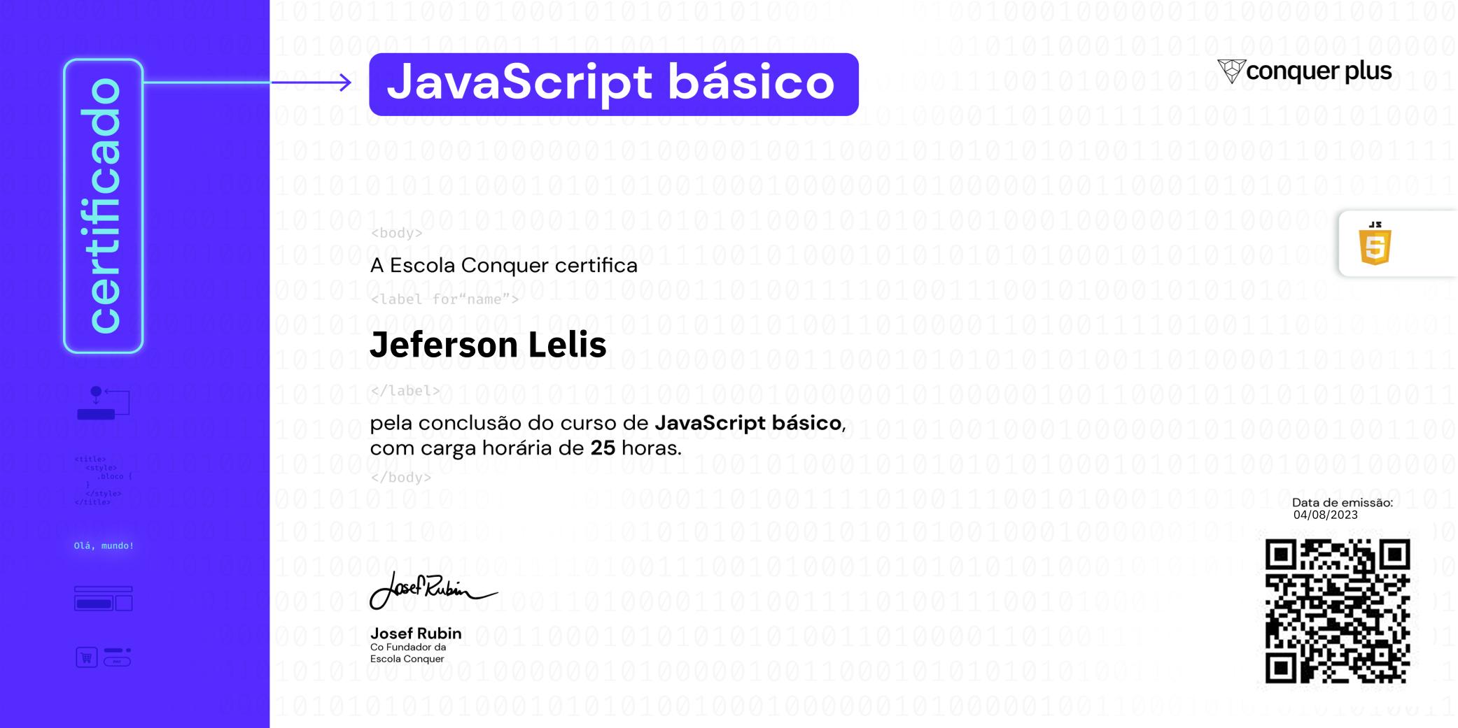 Certificado de JavaScript básico
