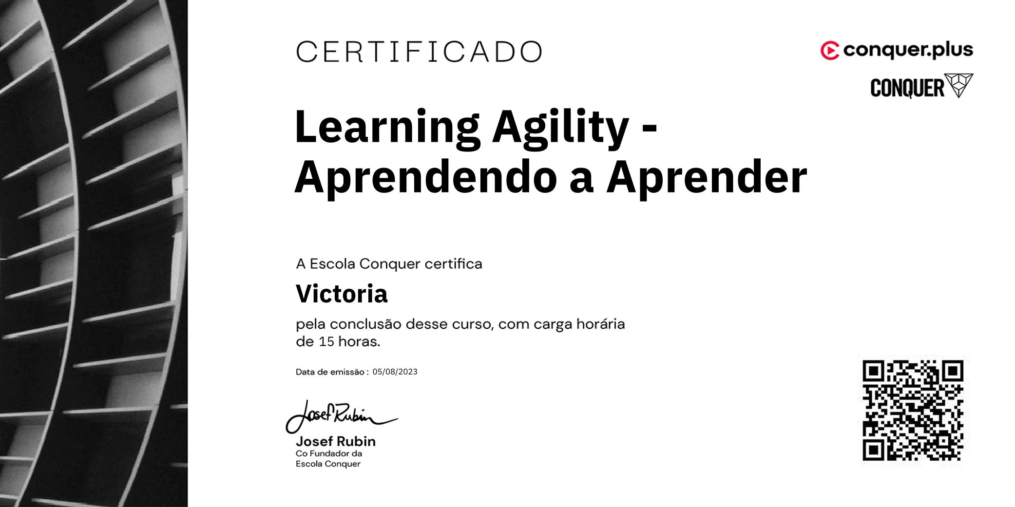 Certificado de Learning Agility - Aprendendo a Aprender