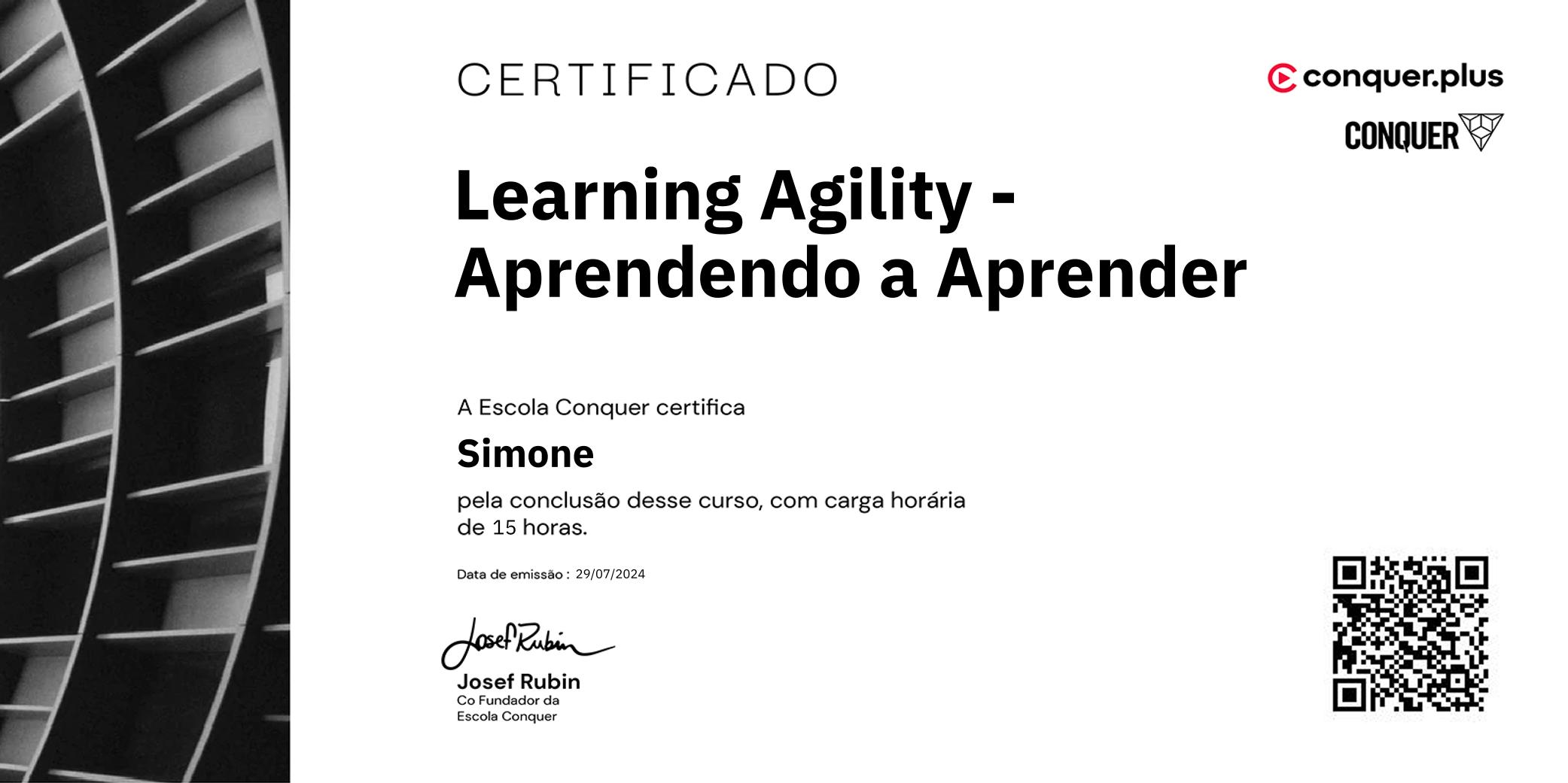 Certificado de Learning Agility - Aprendendo a Aprender