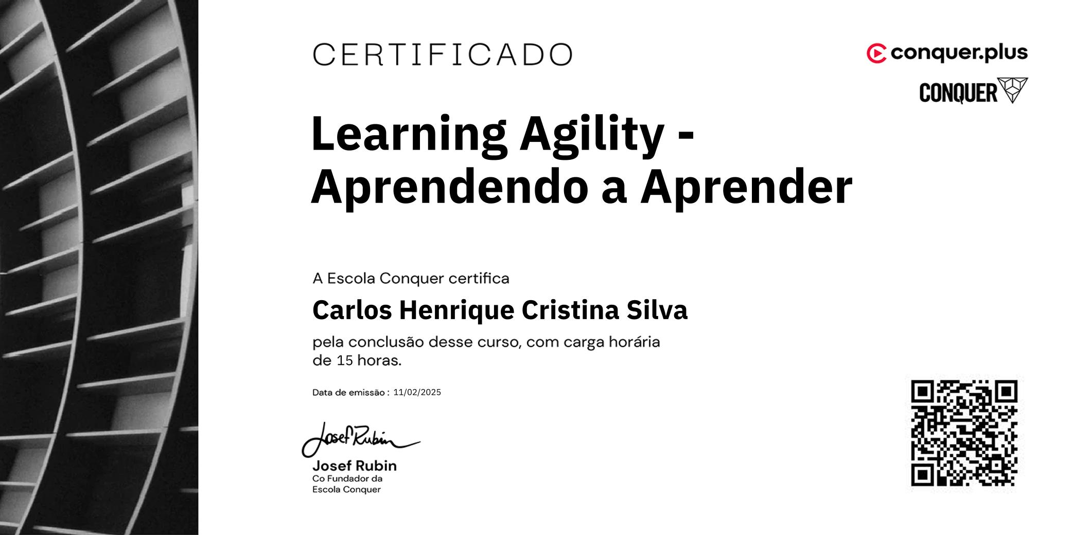Certificado de Learning Agility - Aprendendo a Aprender