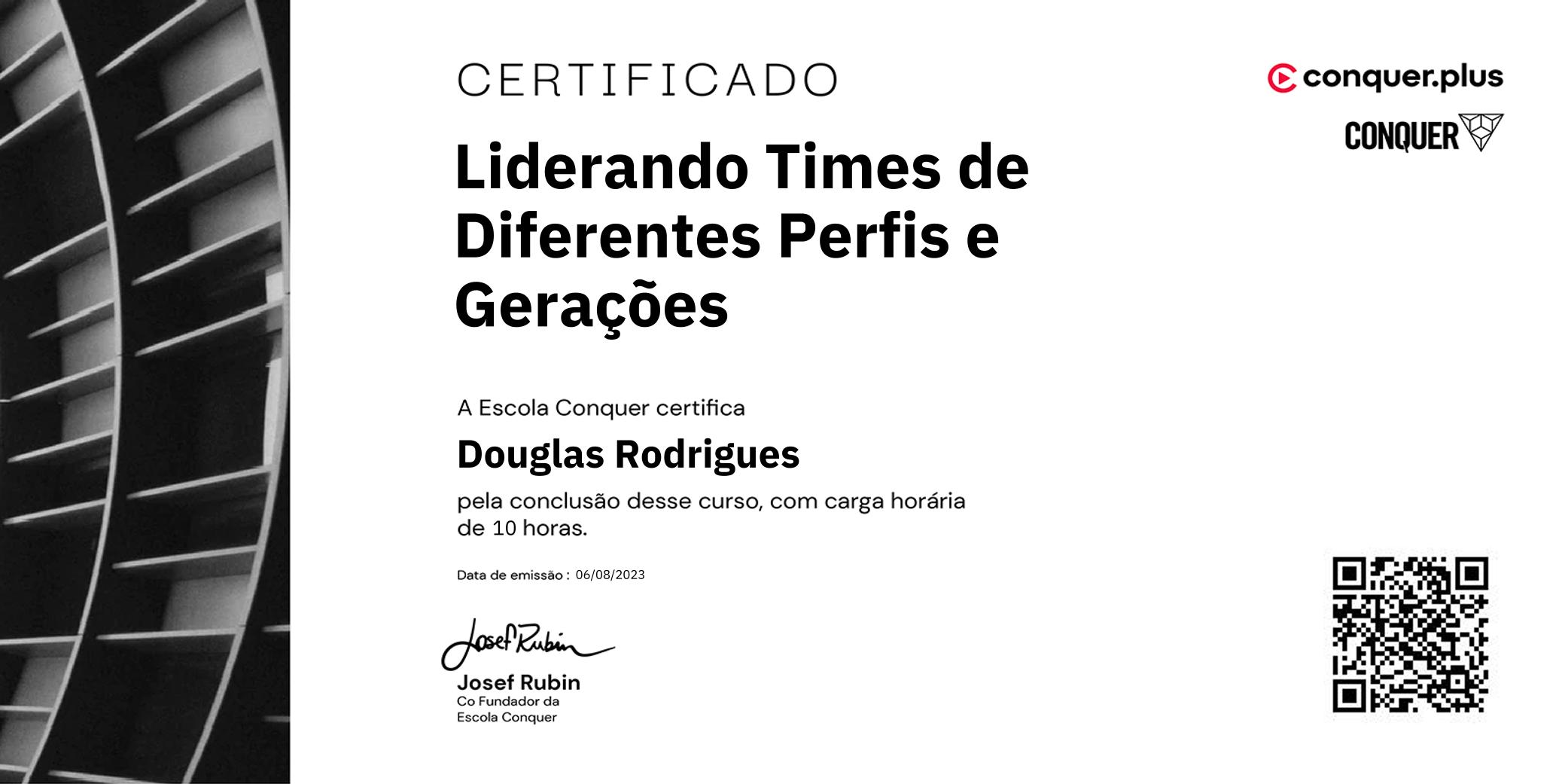 Certificado de Liderando Times de Diferentes Perfis e Gerações