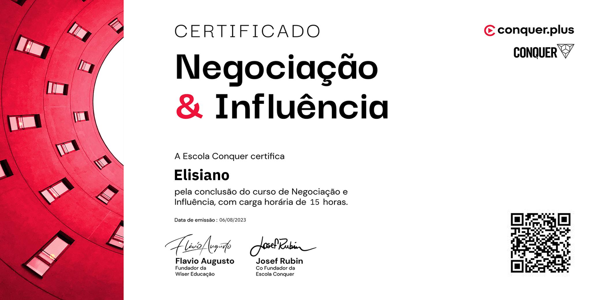 Certificado de Negociação e Influência