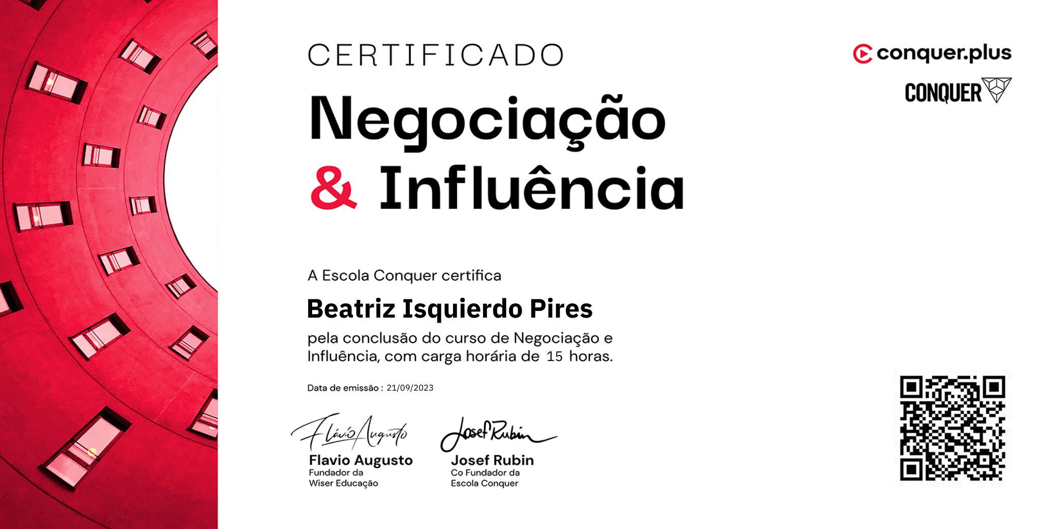 Certificado de Negociação e Influência