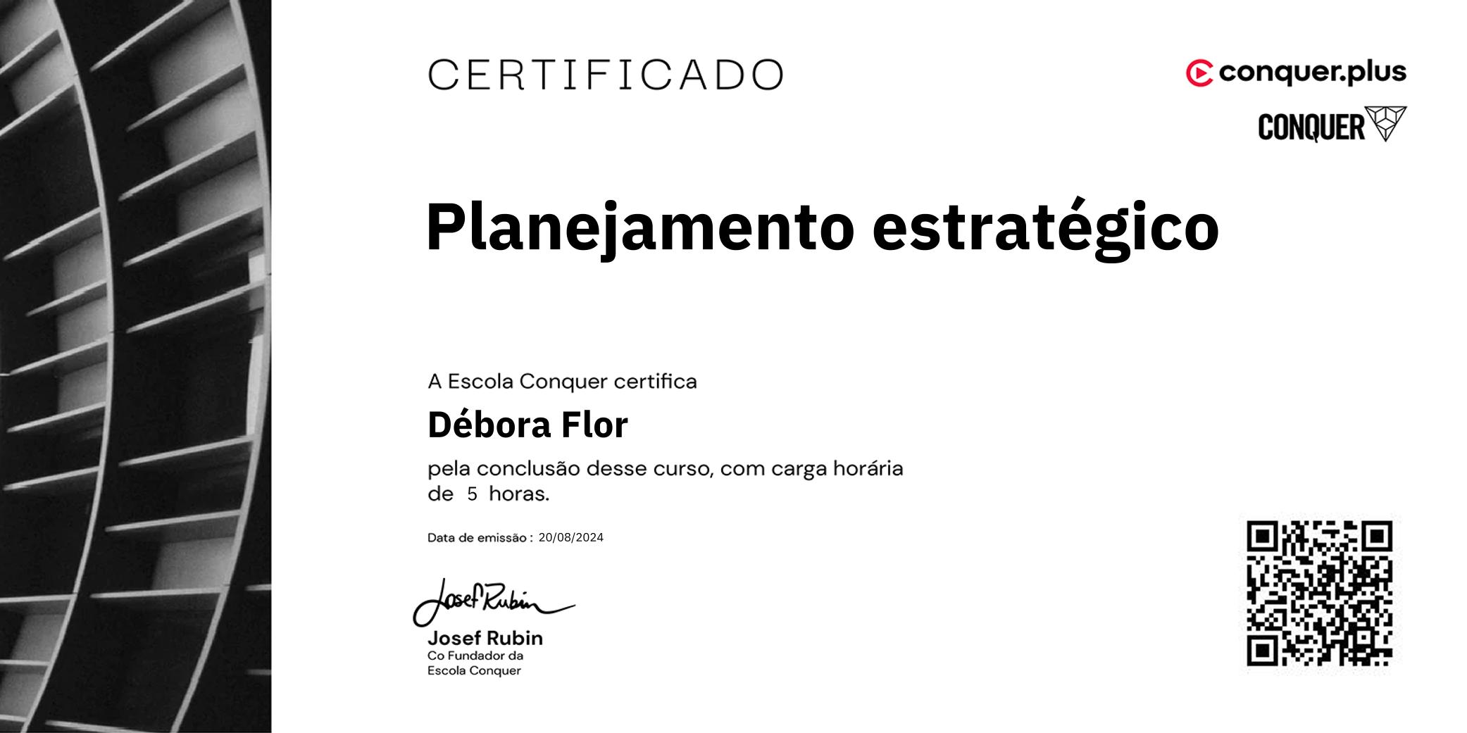 Certificado de Planejamento estratégico