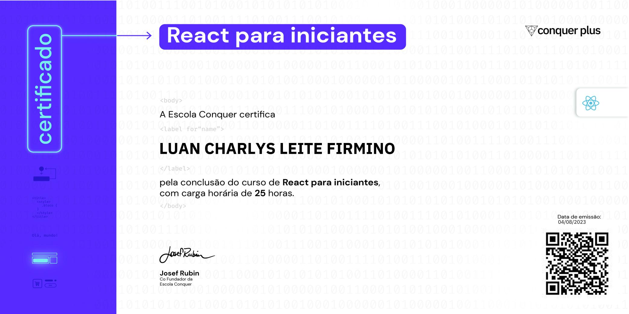 Certificado de React para iniciantes