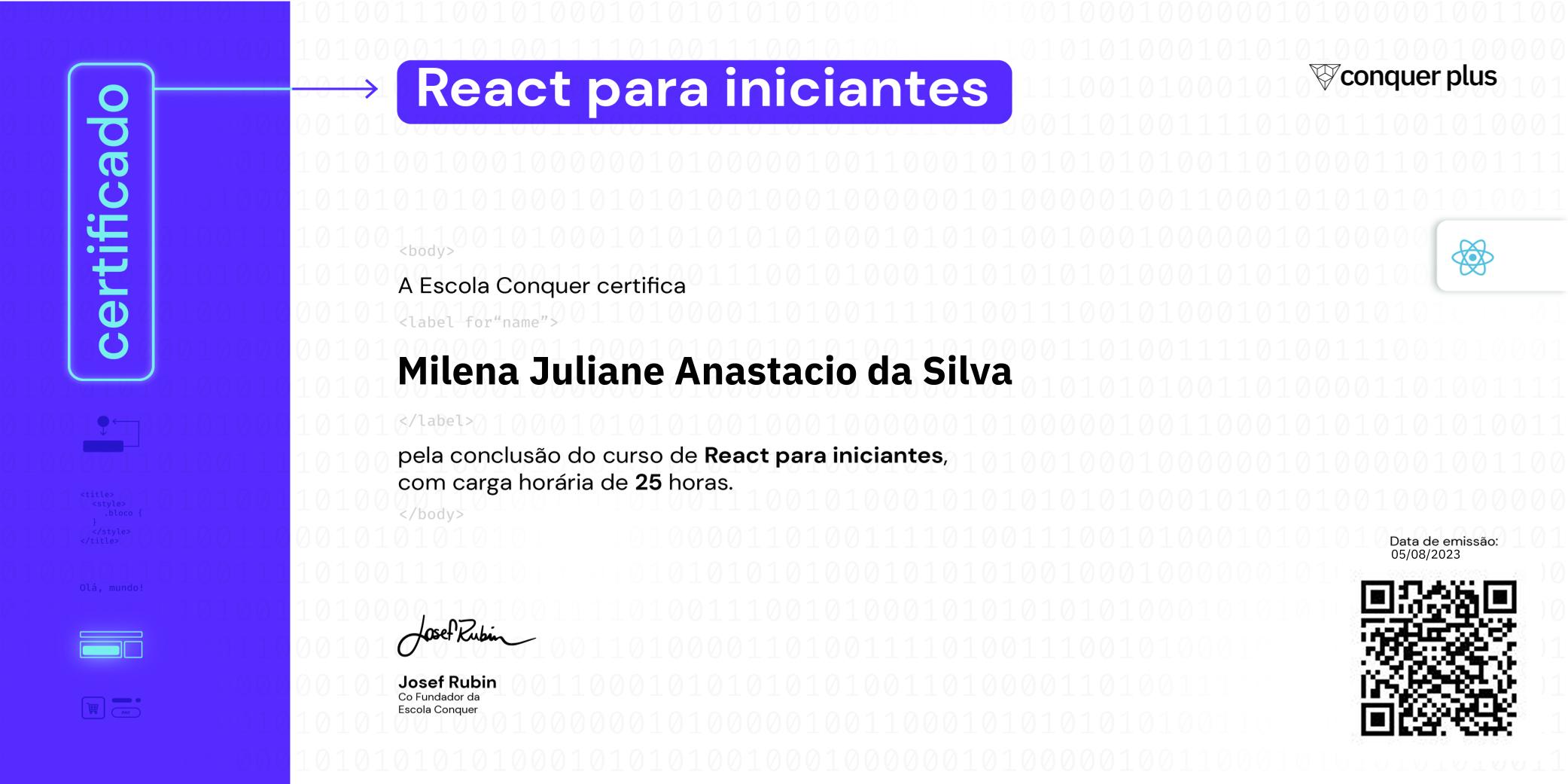 Certificado de React para iniciantes