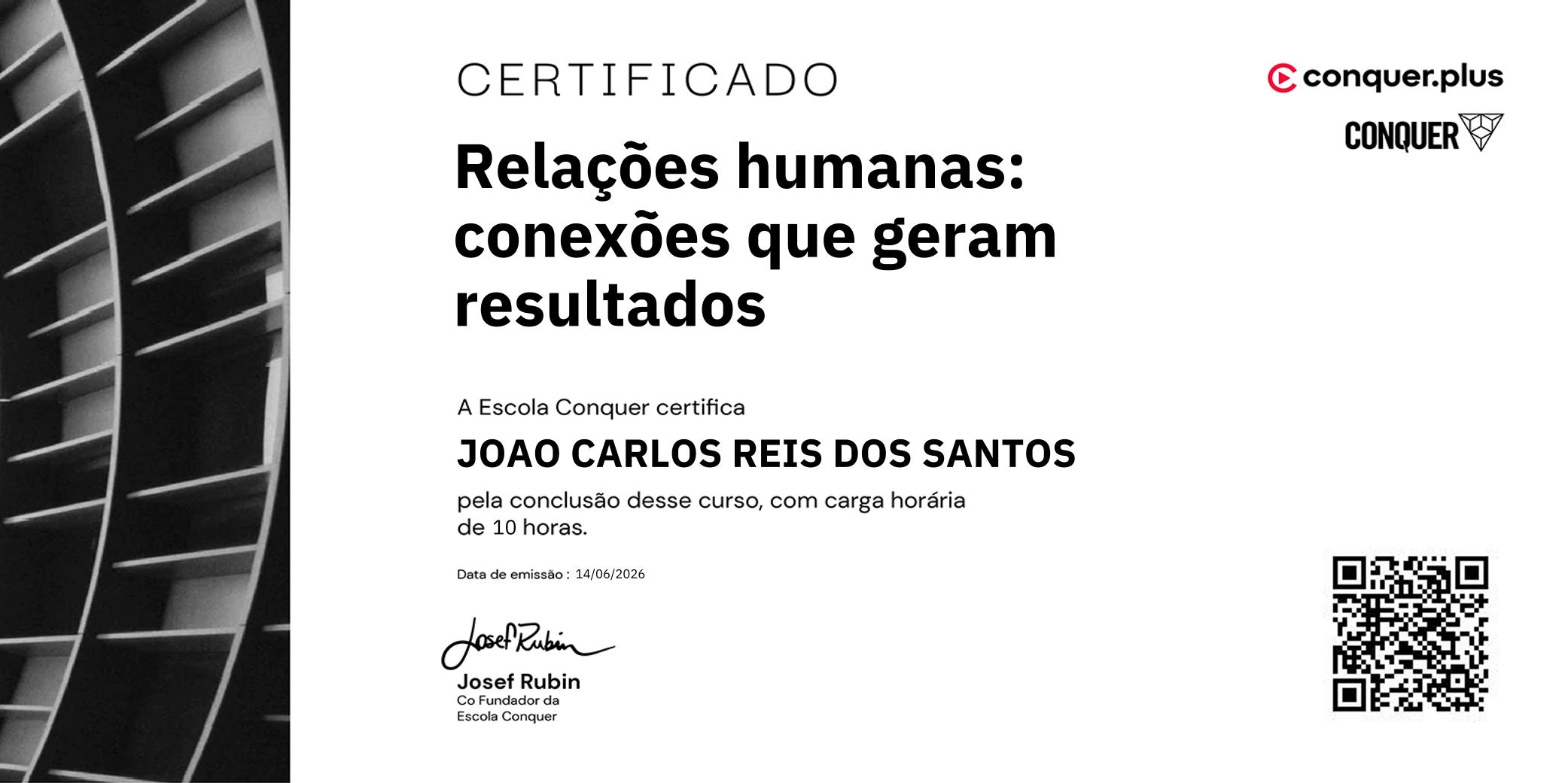 Certificado de Relações humanas: conexões que geram resultados