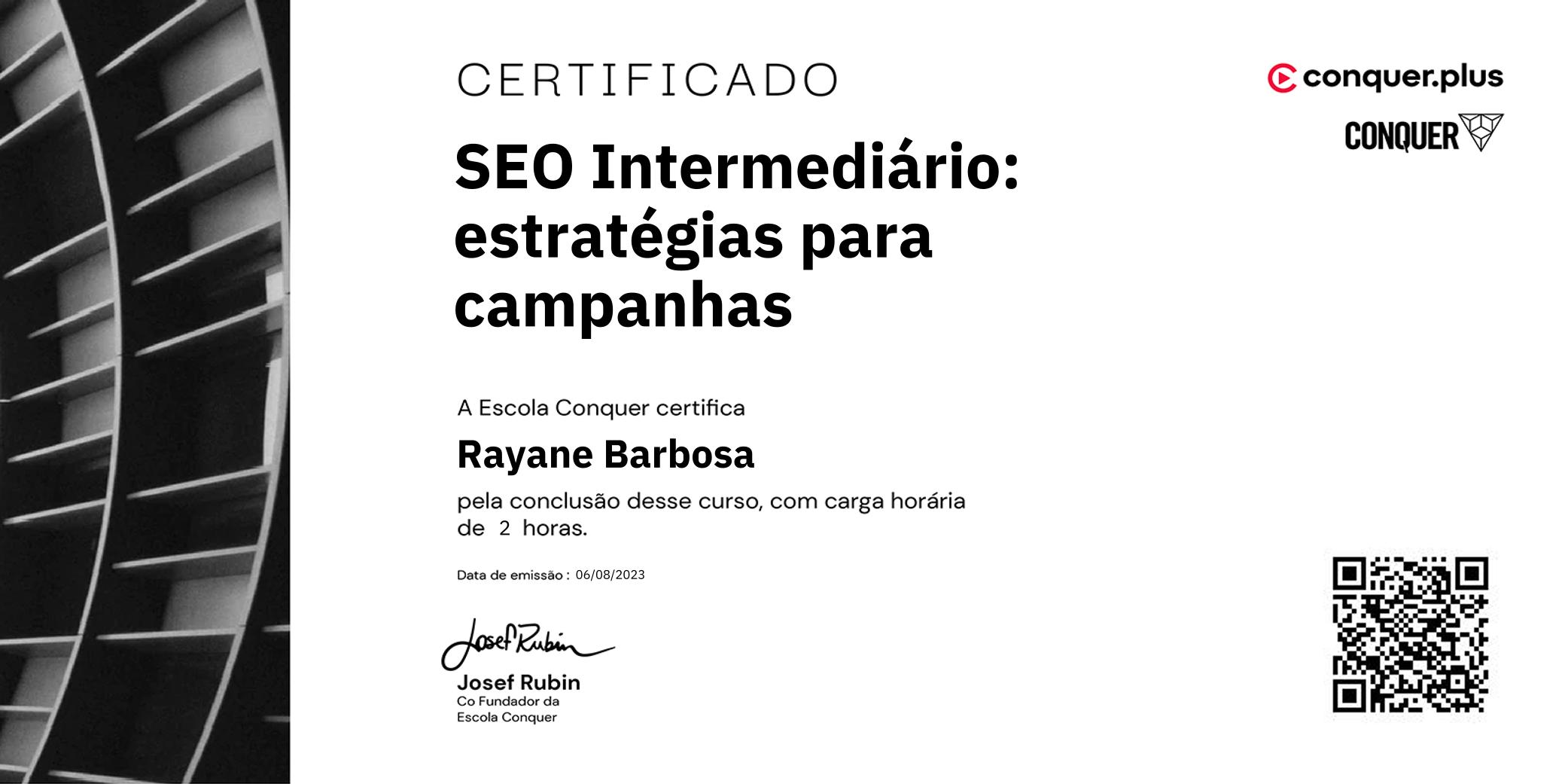 Certificado de SEO Intermediário: estratégias para campanhas