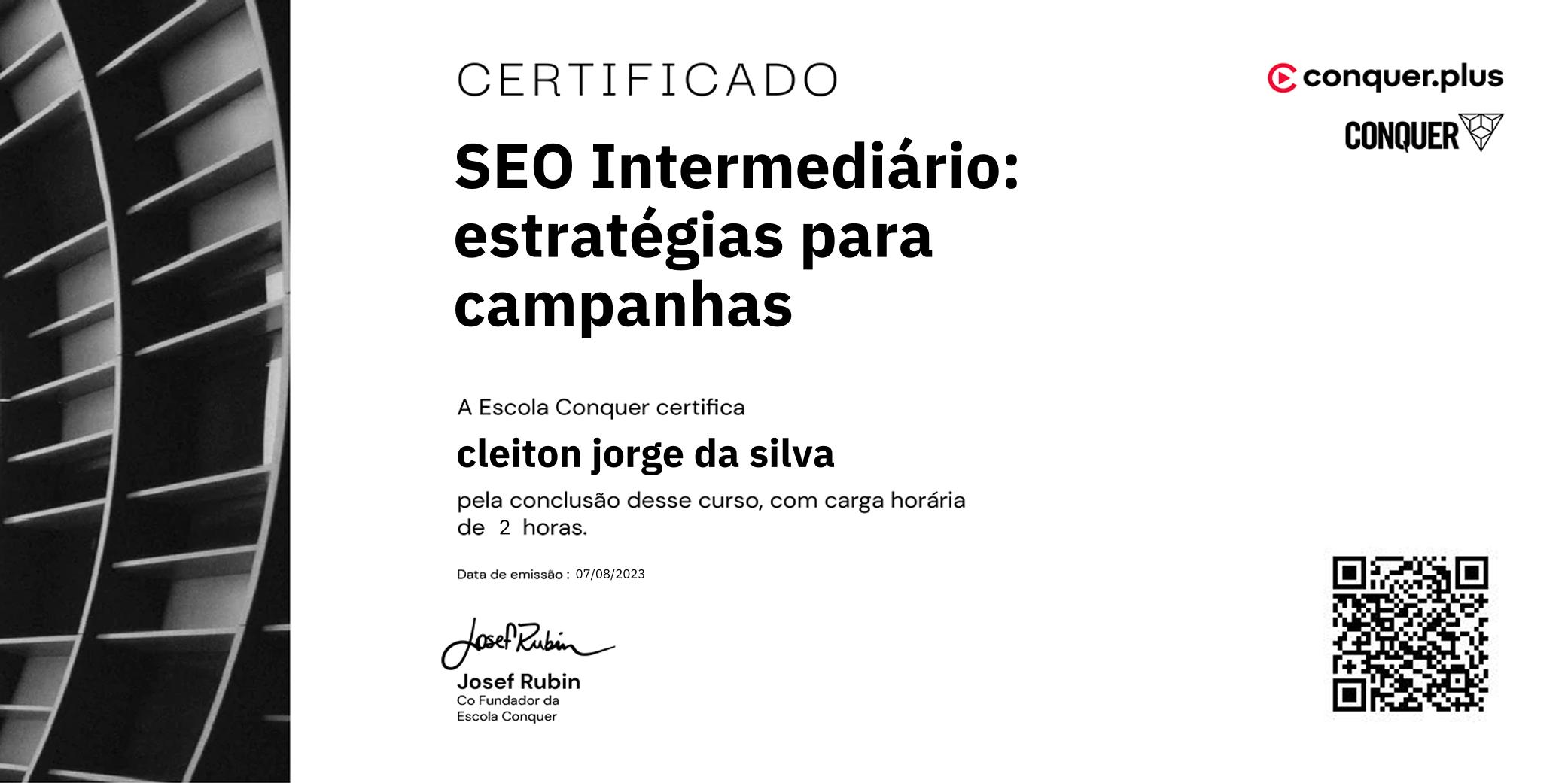 Certificado de SEO Intermediário: estratégias para campanhas