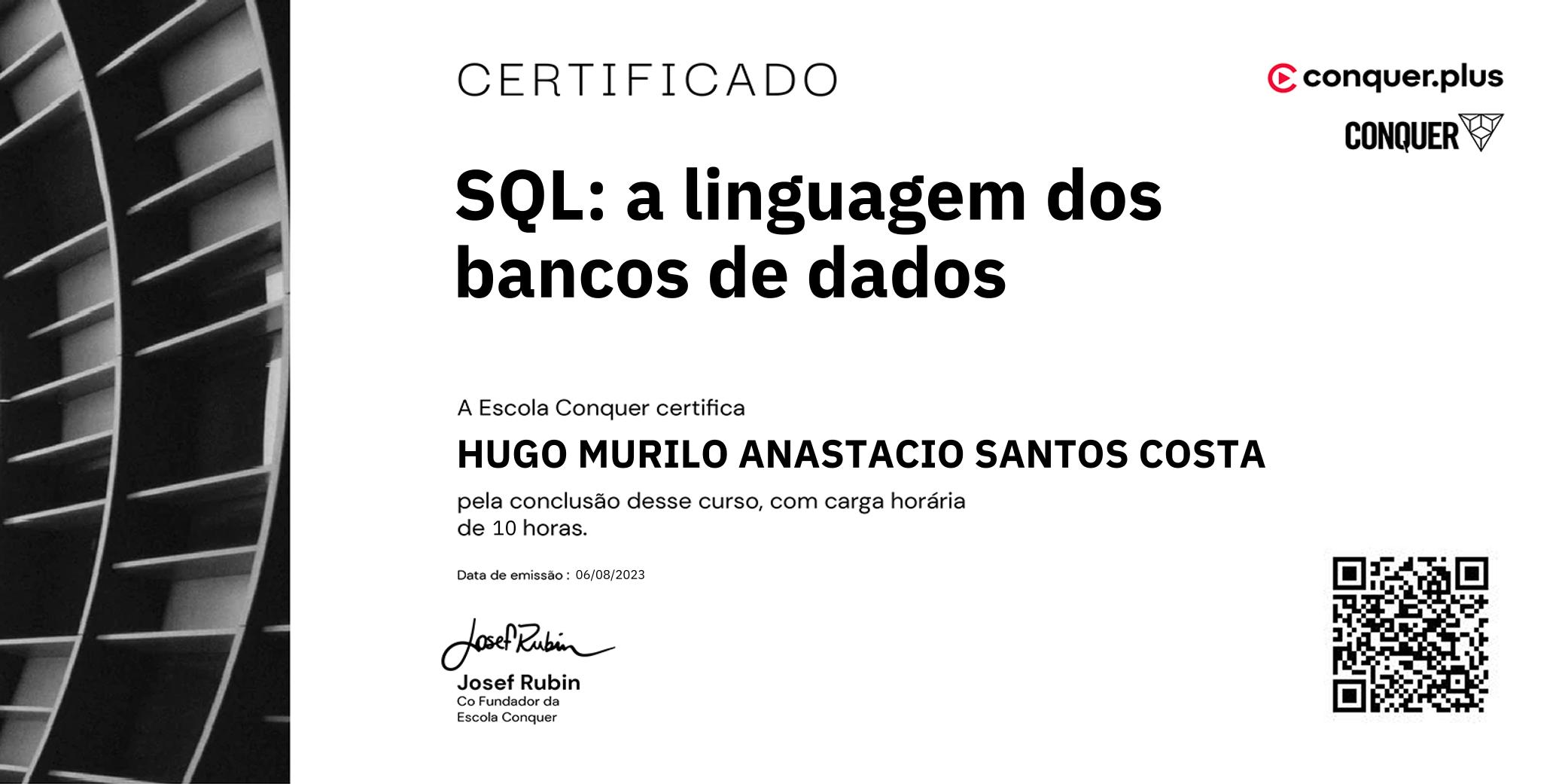 Certificado de SQL: a linguagem dos bancos de dados