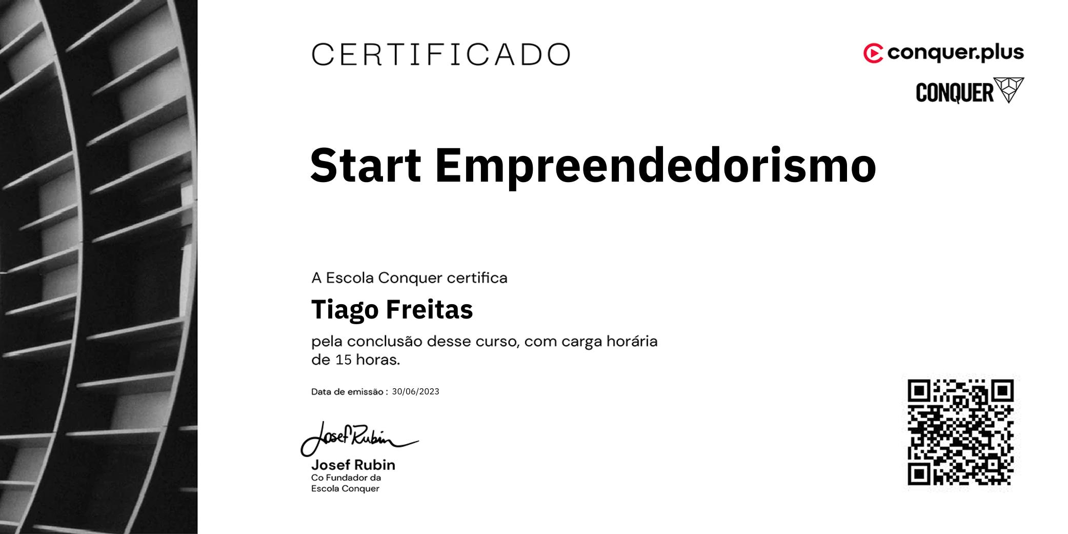 Certificado de Start Empreendedorismo