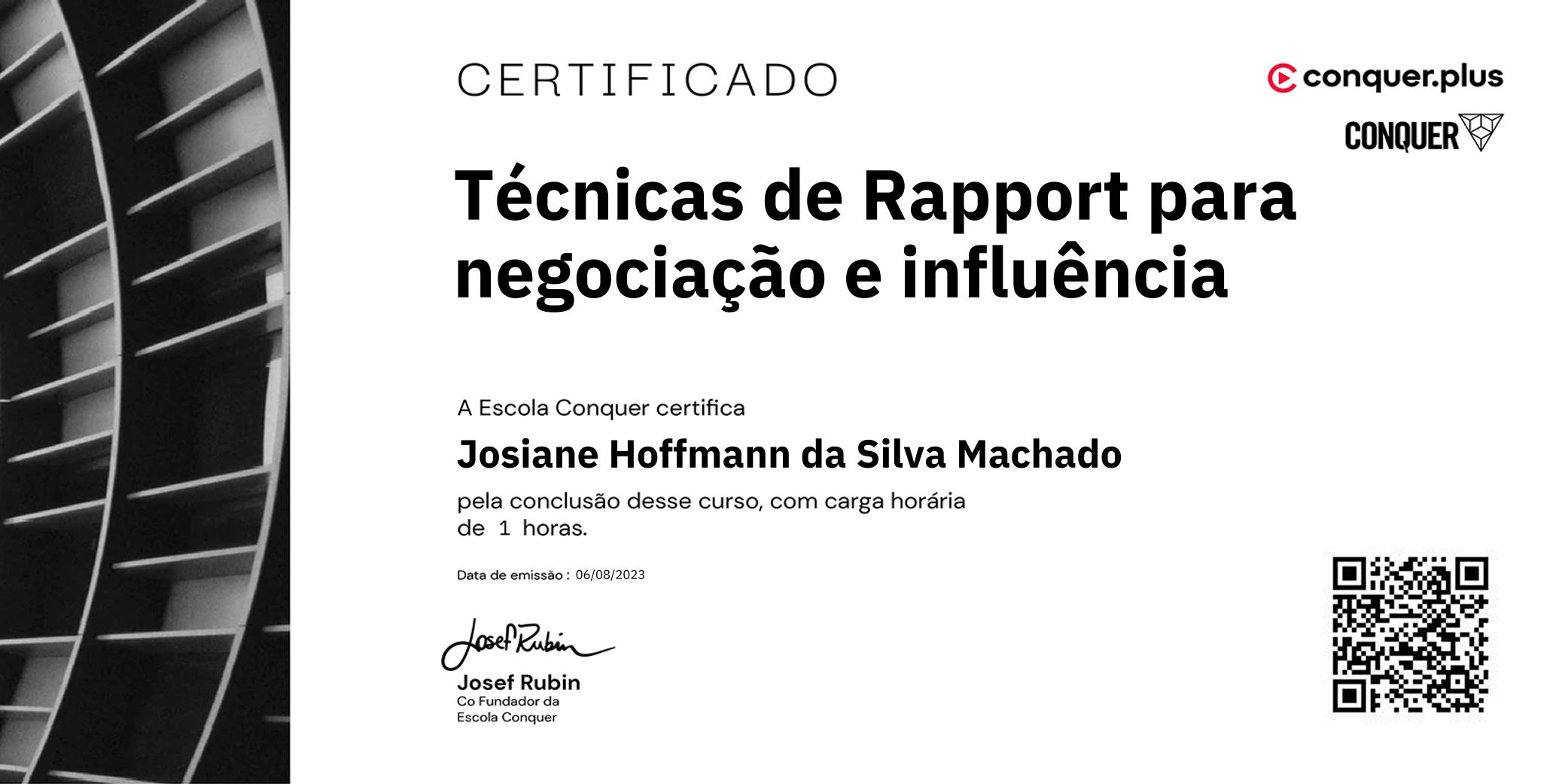 Certificado de Técnicas de Rapport para negociação e influência