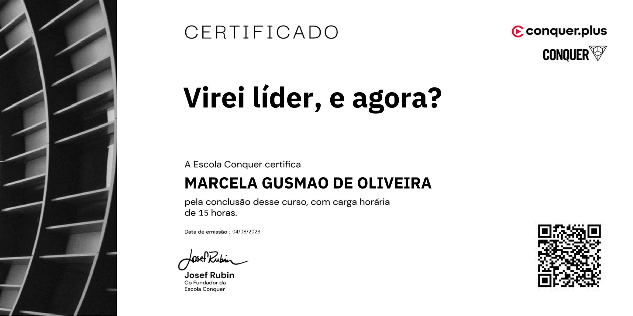 Certificado de Virei líder, e agora?