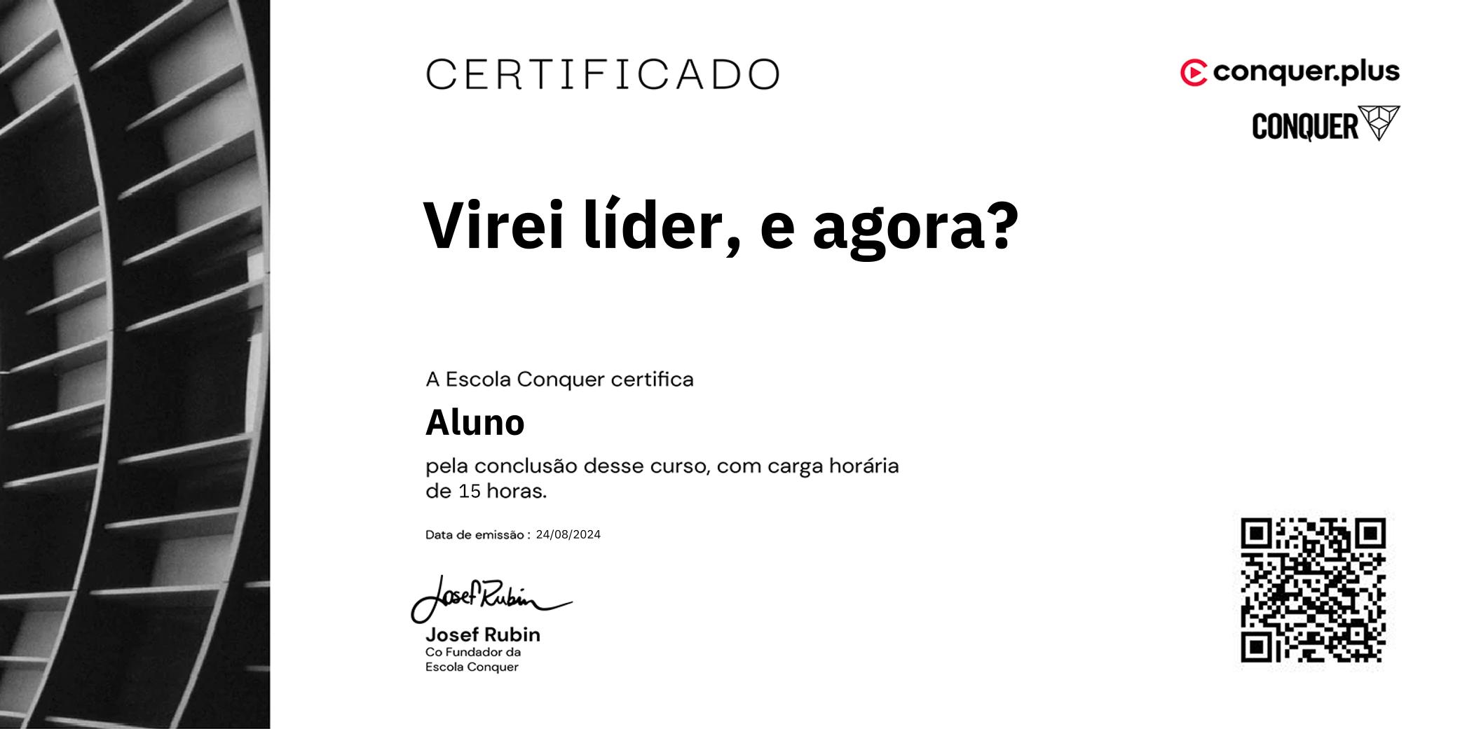 Certificado de Virei líder, e agora?
